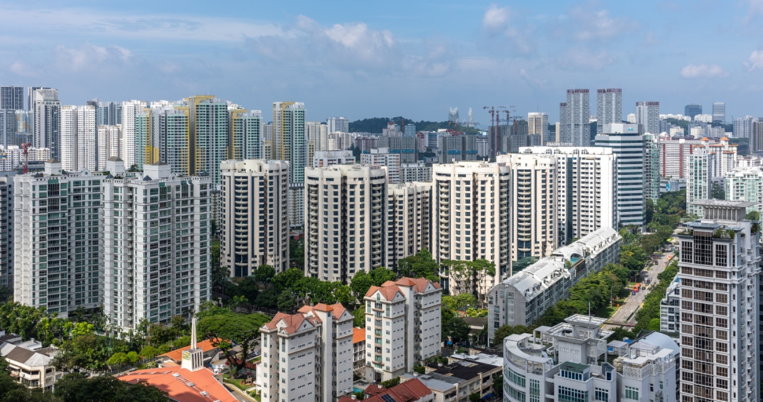 新加坡住宅楼群与城市景观