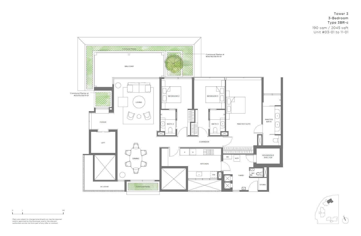 15 Holland Hill 3BR-c 户型图