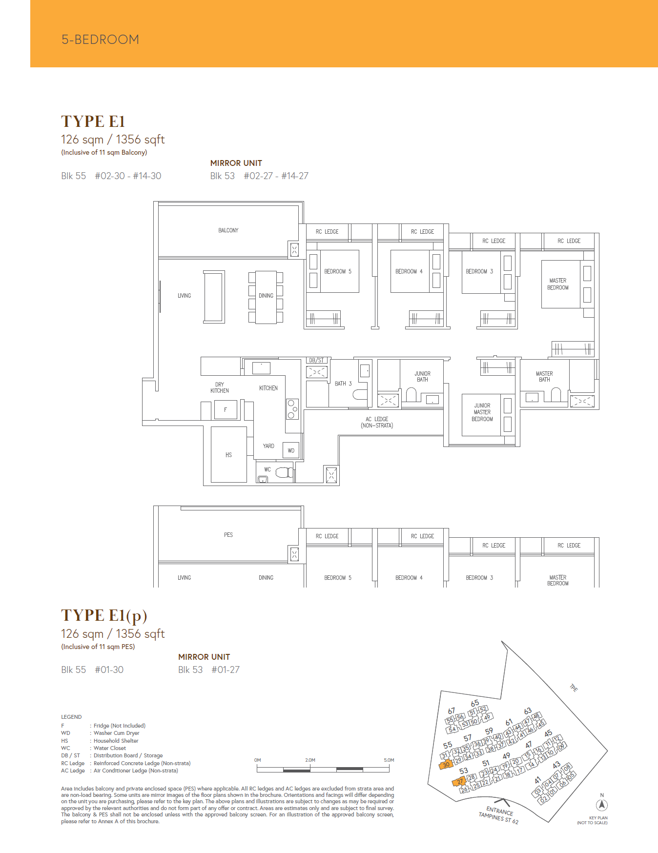 Aurelle of Tampines 晶莹轩 E1(p) 户型图