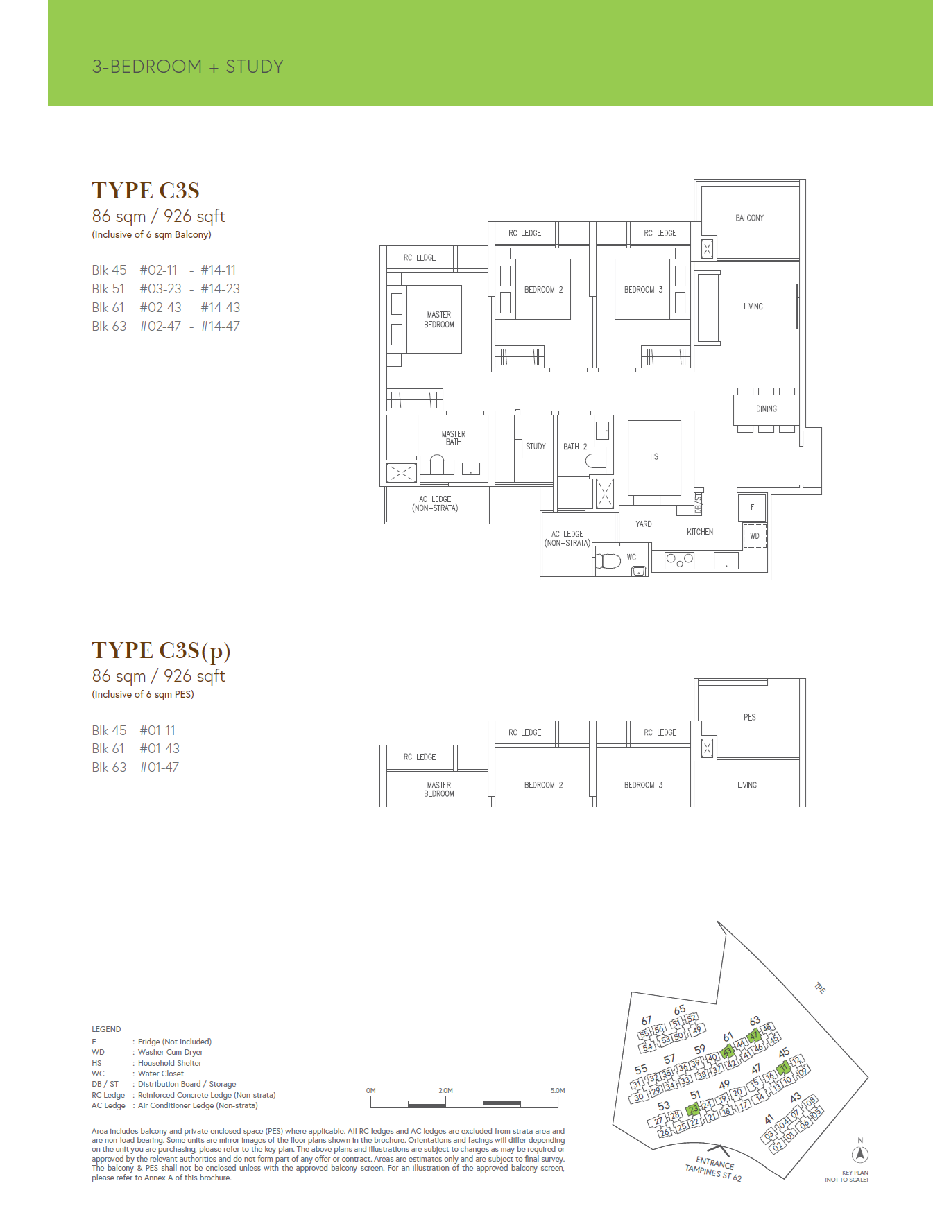 Aurelle of Tampines 晶莹轩 C3S(p) 户型图