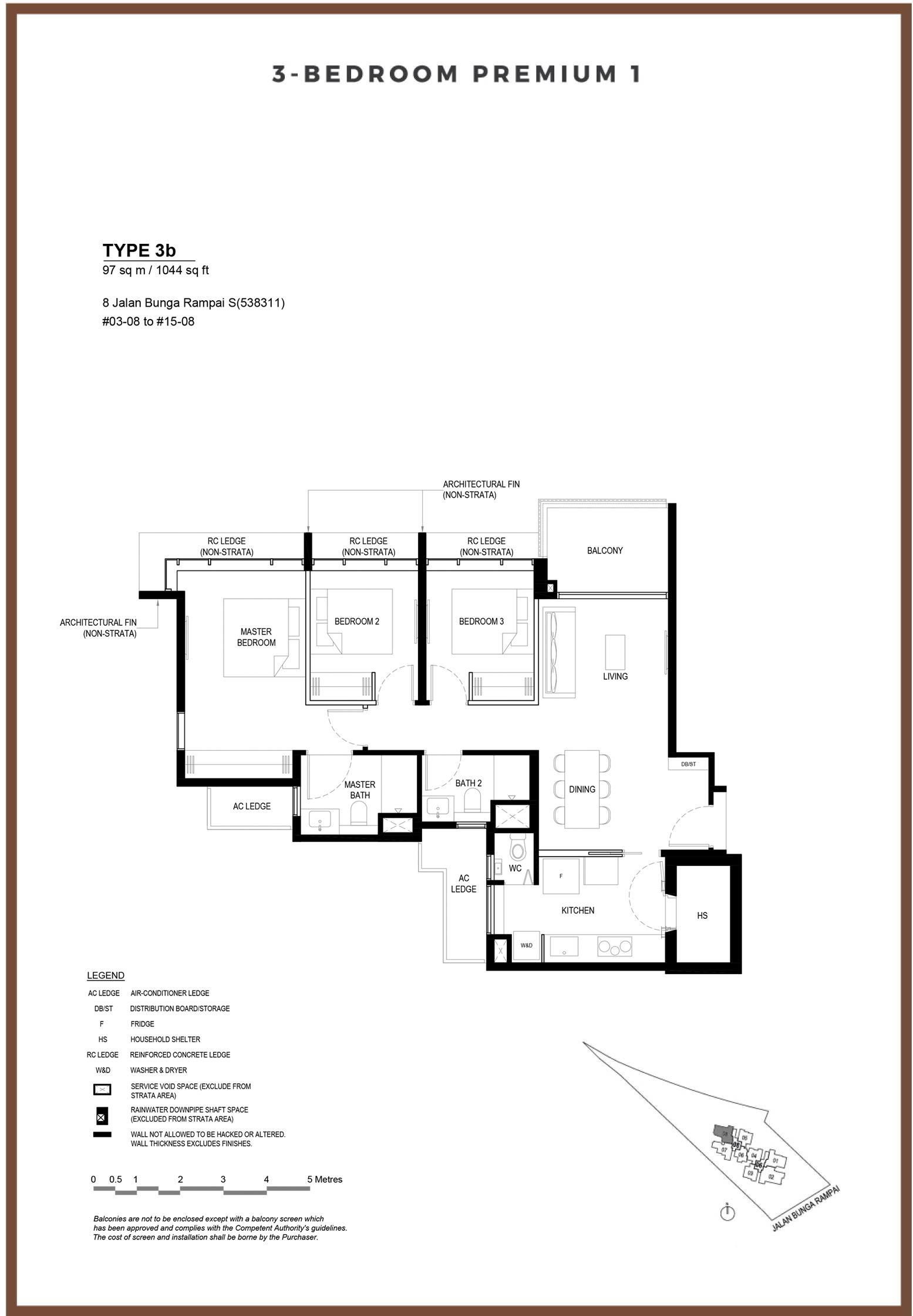 Bartley Vue 3b 户型图