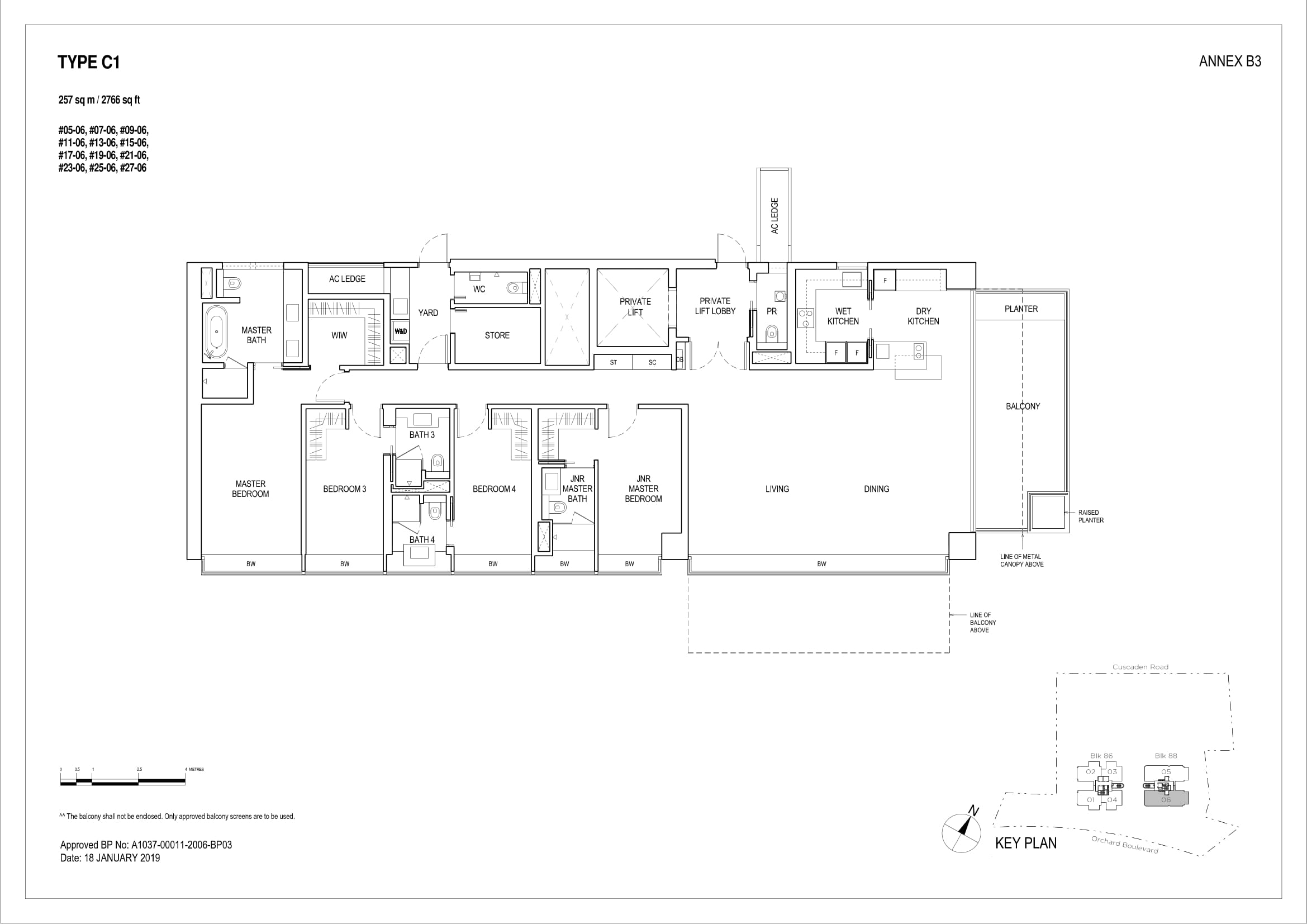 Boulevard 88 铂瑞雅居 C1 户型图
