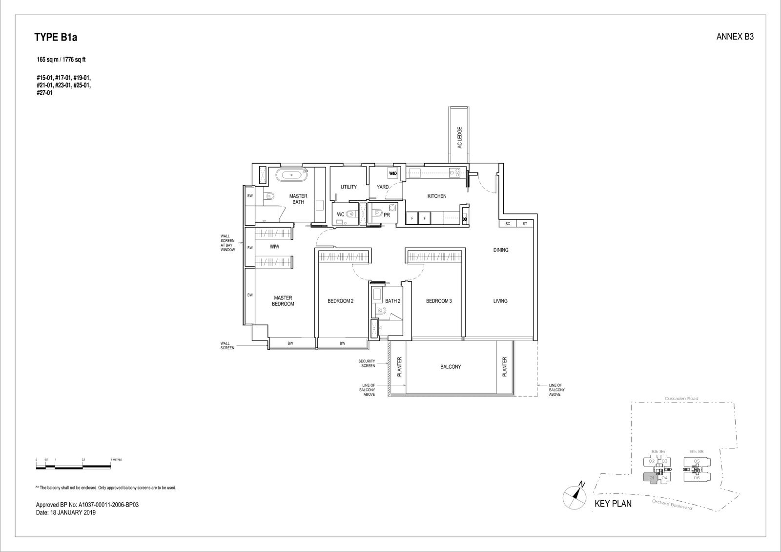 Boulevard 88 铂瑞雅居 B1a 户型图