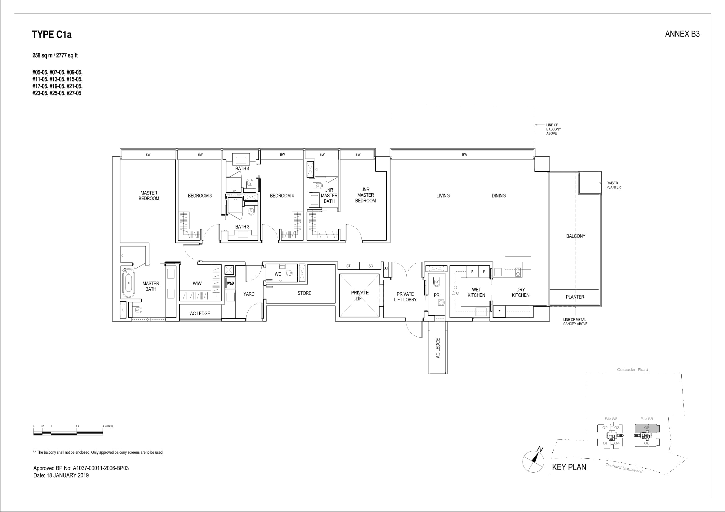 Boulevard 88 铂瑞雅居 C1a 户型图