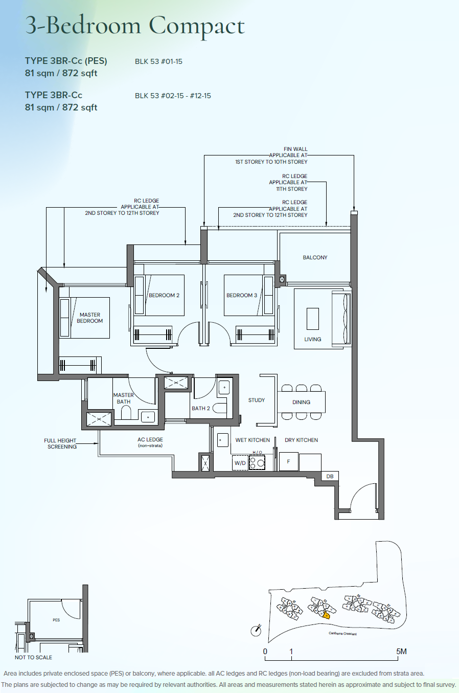 Canberra Crescent Residences 3BR-Cc(PES) floor plan