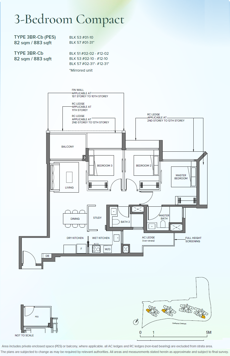 Canberra Crescent Residences 3BR-Cb floor plan