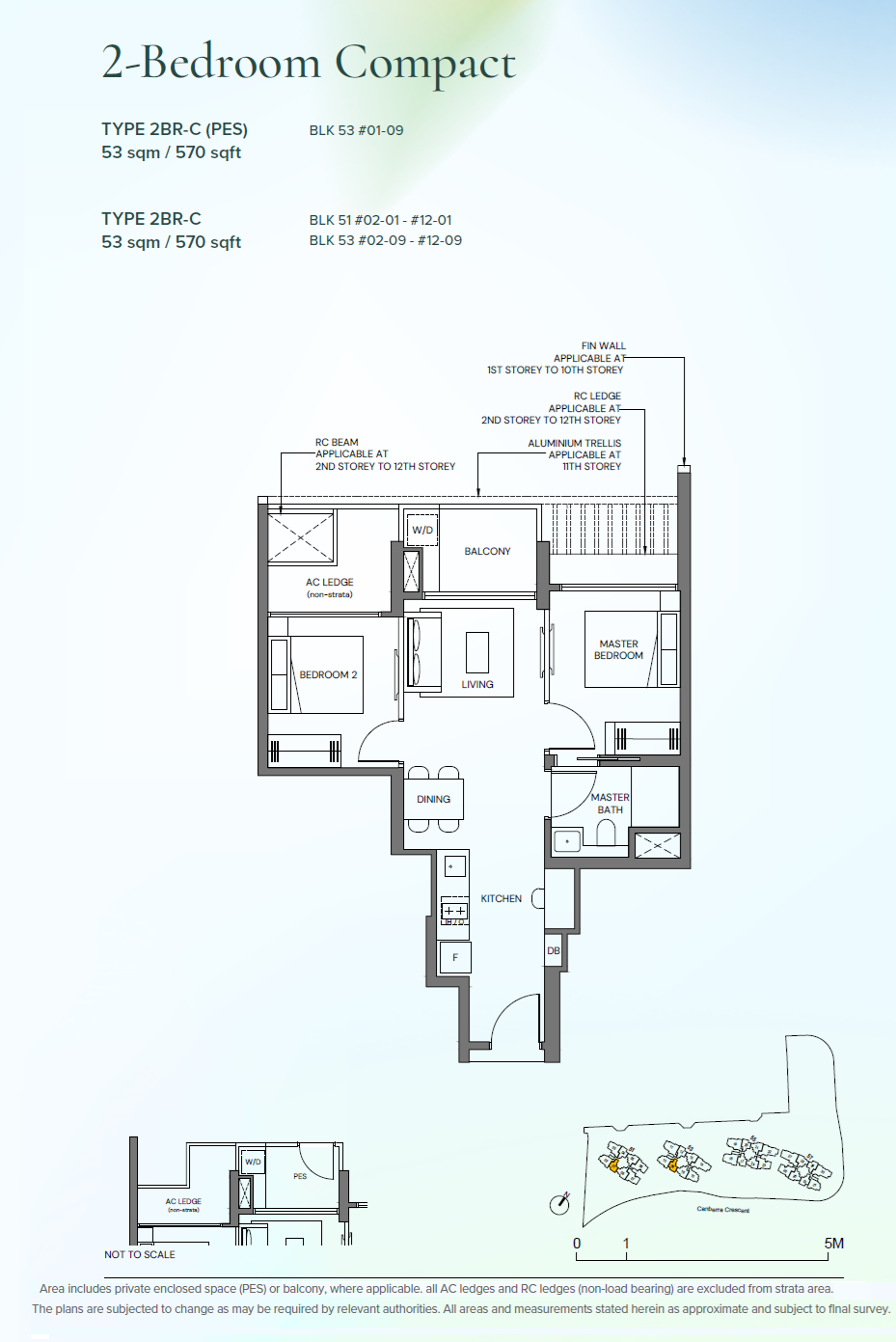 Canberra Crescent Residences 2BR-C(PES) floor plan