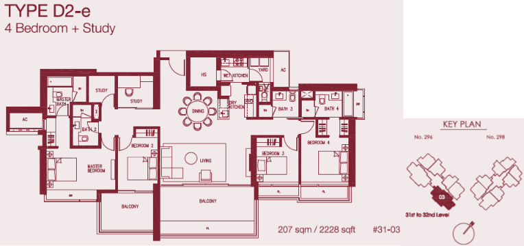 Concourse Skyline D2-e floor plan