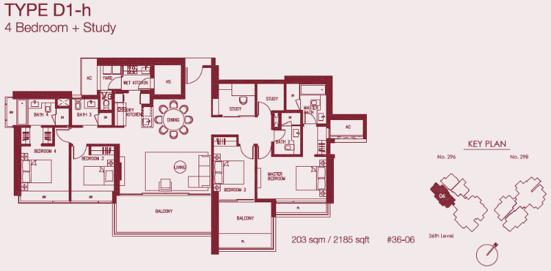 Concourse Skyline D1-h floor plan