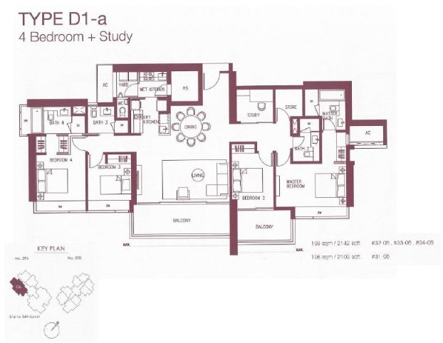 Concourse Skyline D1-a floor plan