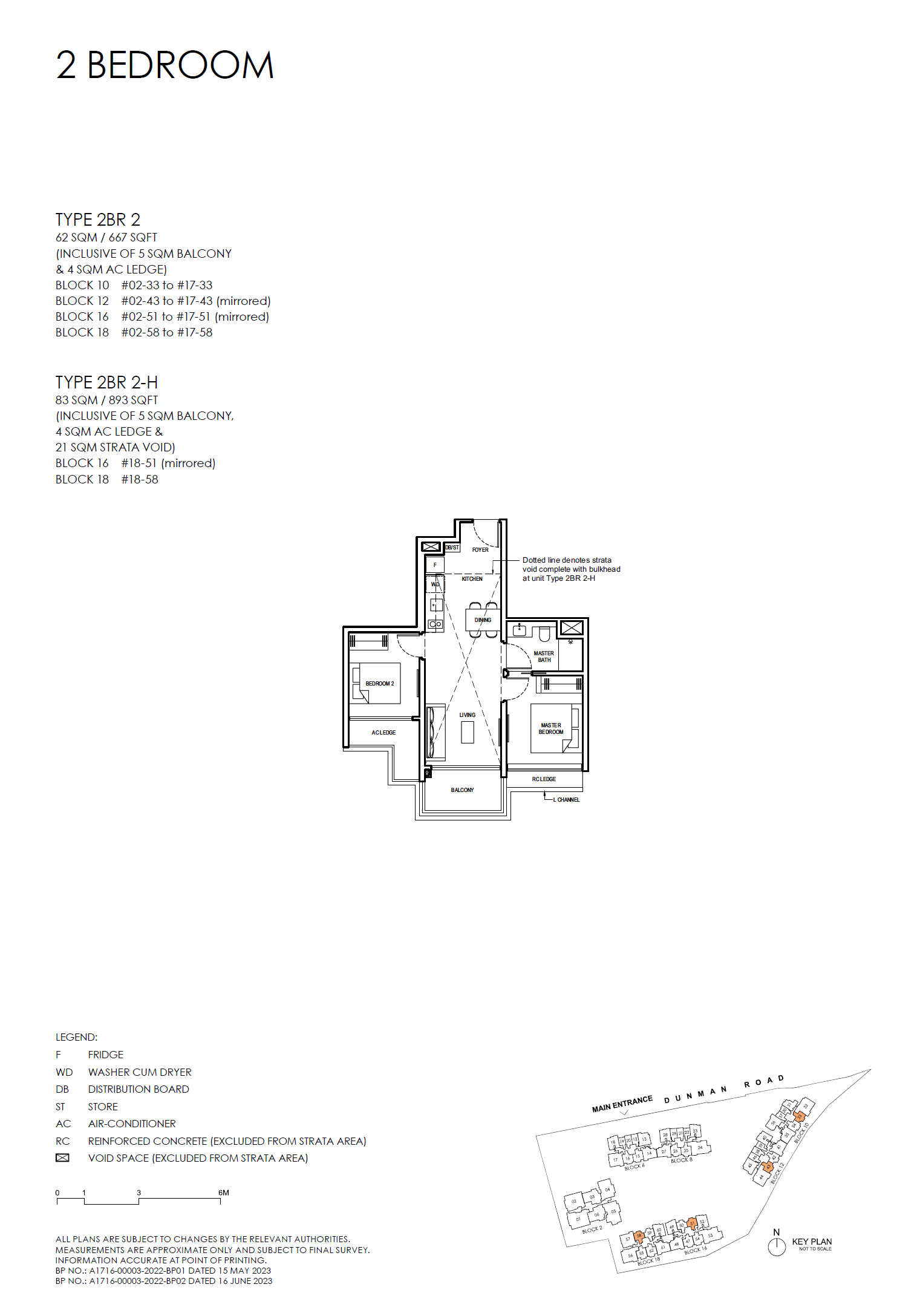Grand Dunman 名门世家 2BR 2-H 户型图