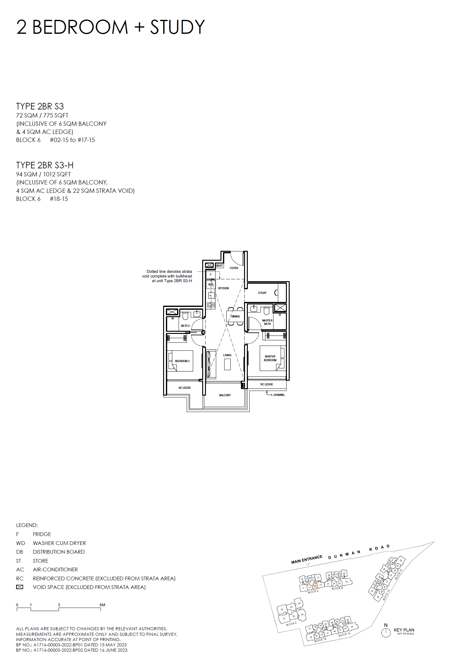Grand Dunman 名门世家 2BR S3-H 户型图