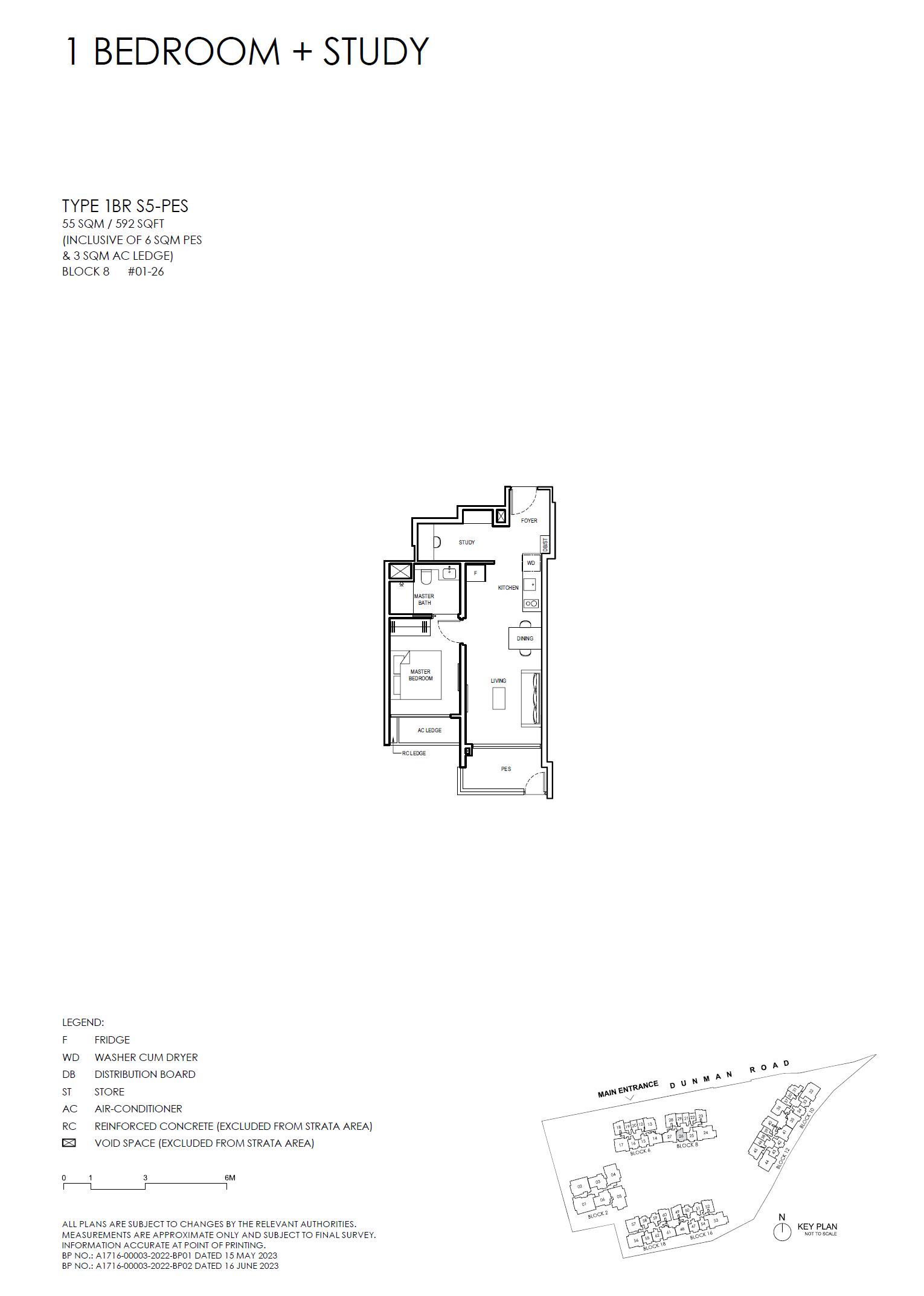 Grand Dunman 名门世家 1BR S5-PES 户型图
