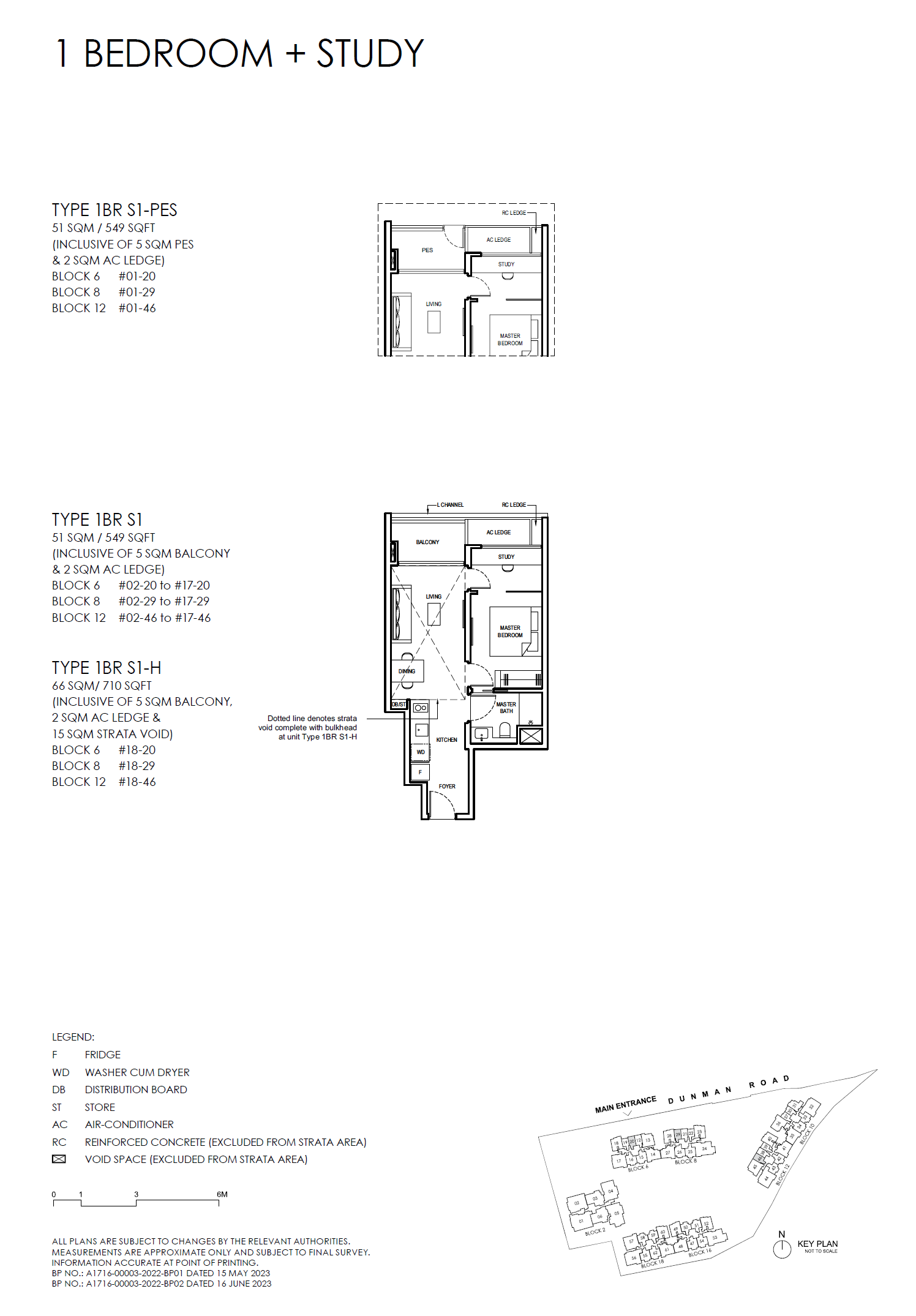 Grand Dunman 名门世家 1BR S1-H 户型图