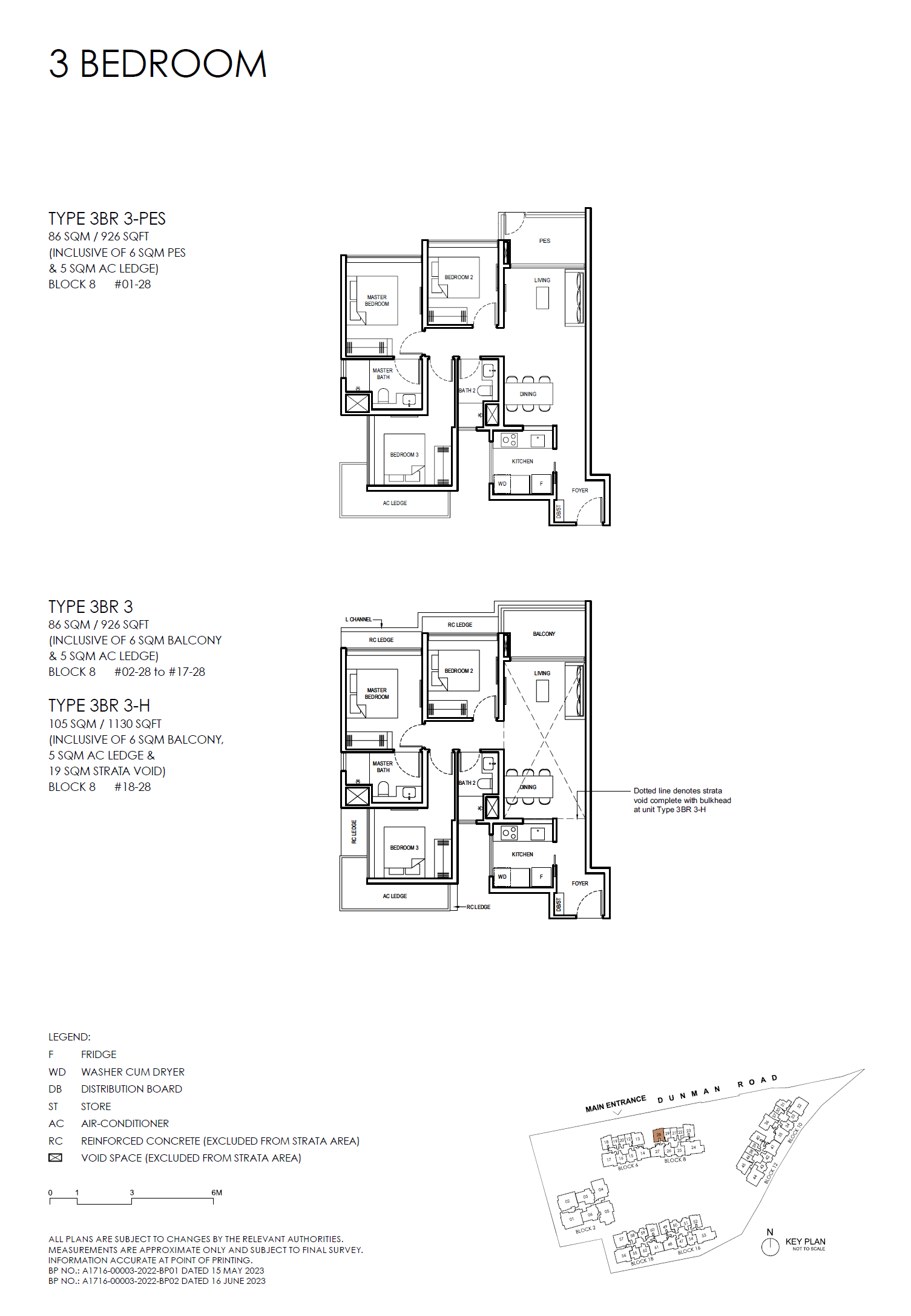 Grand Dunman 名门世家 3BR 3-PES 户型图