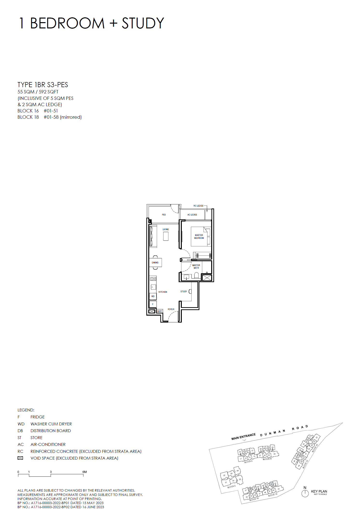 Grand Dunman 名门世家 1BR S3-PES 户型图
