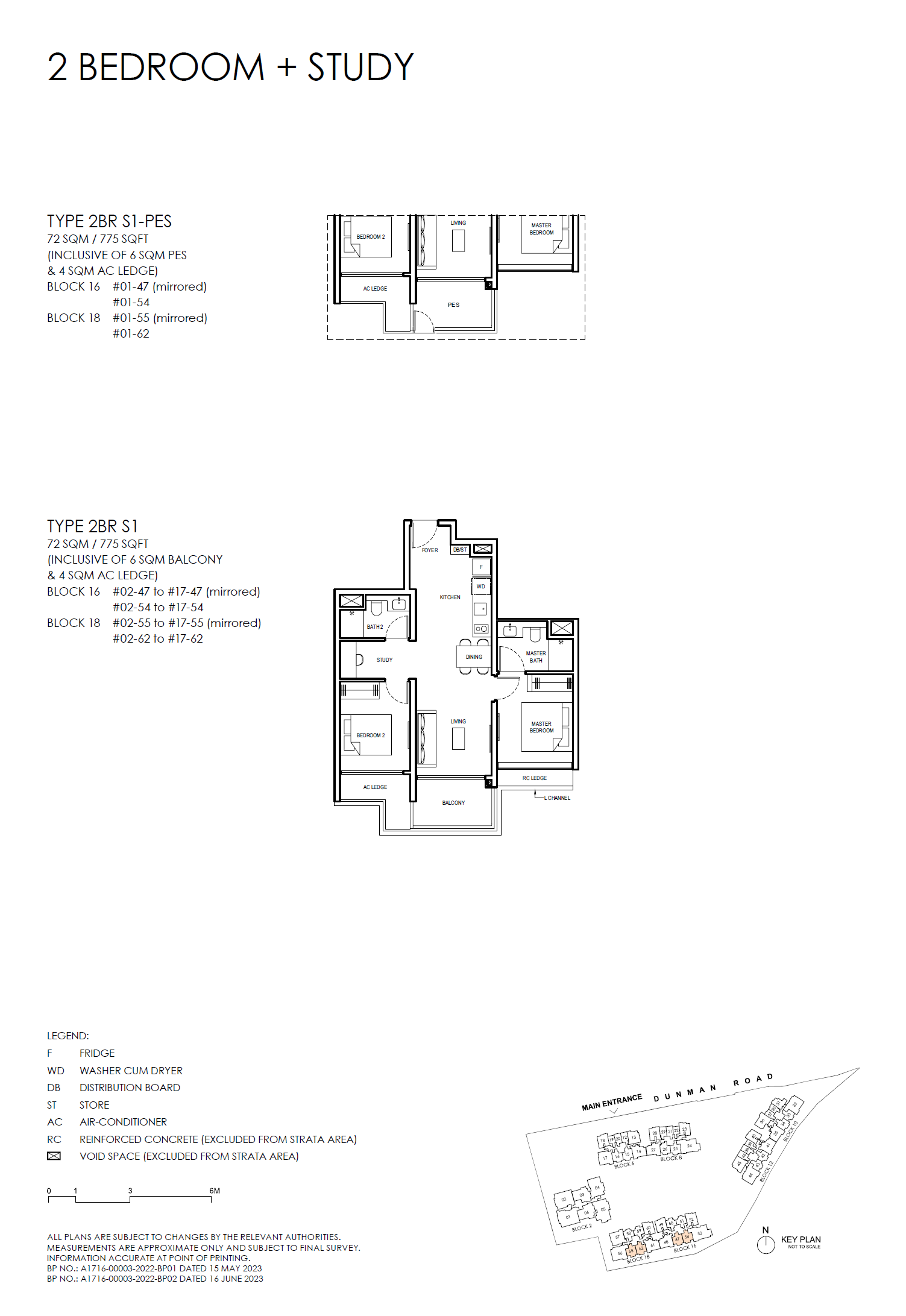 Grand Dunman 名门世家 2BR S1-PES 户型图