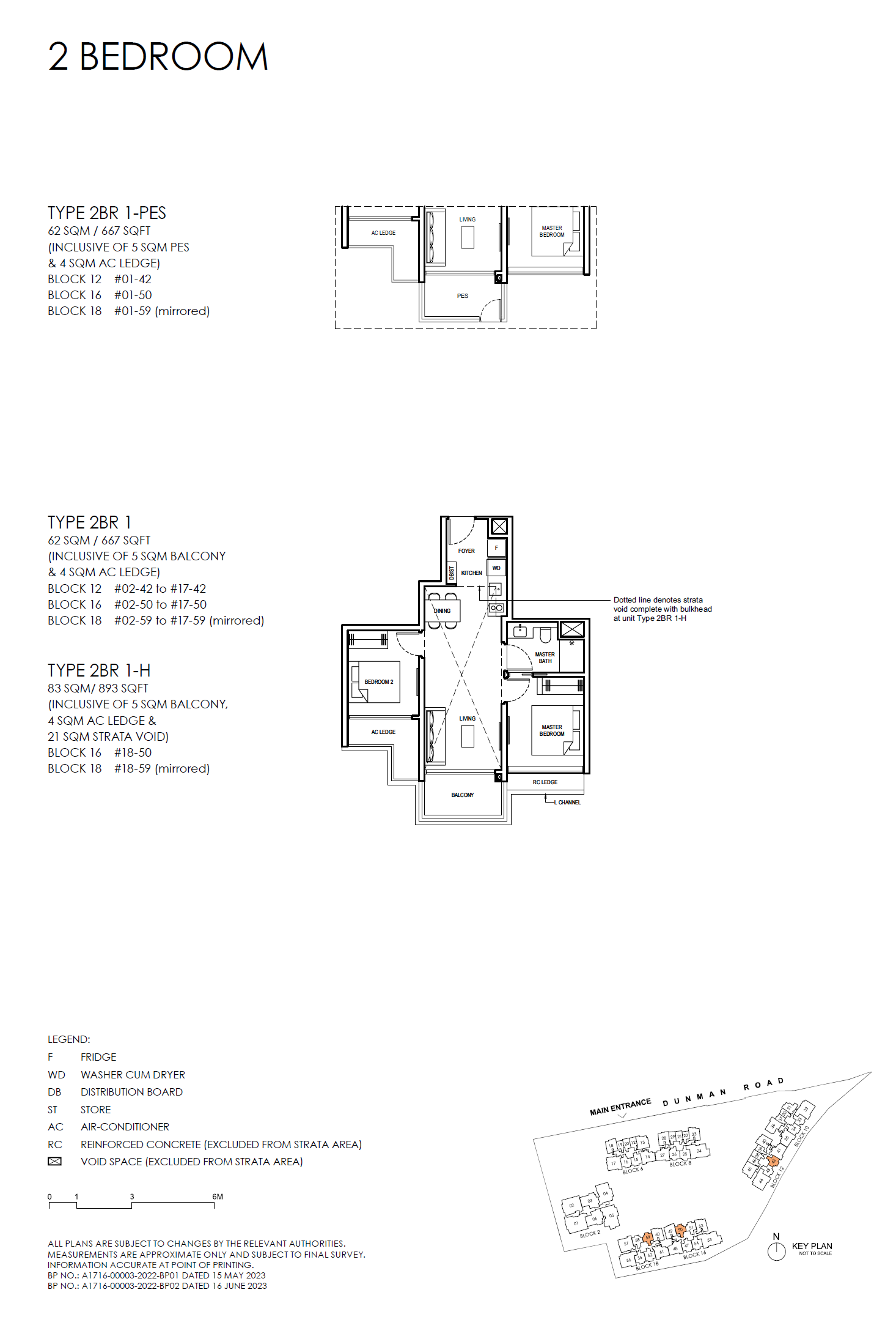 Grand Dunman 名门世家 2BR 1 户型图