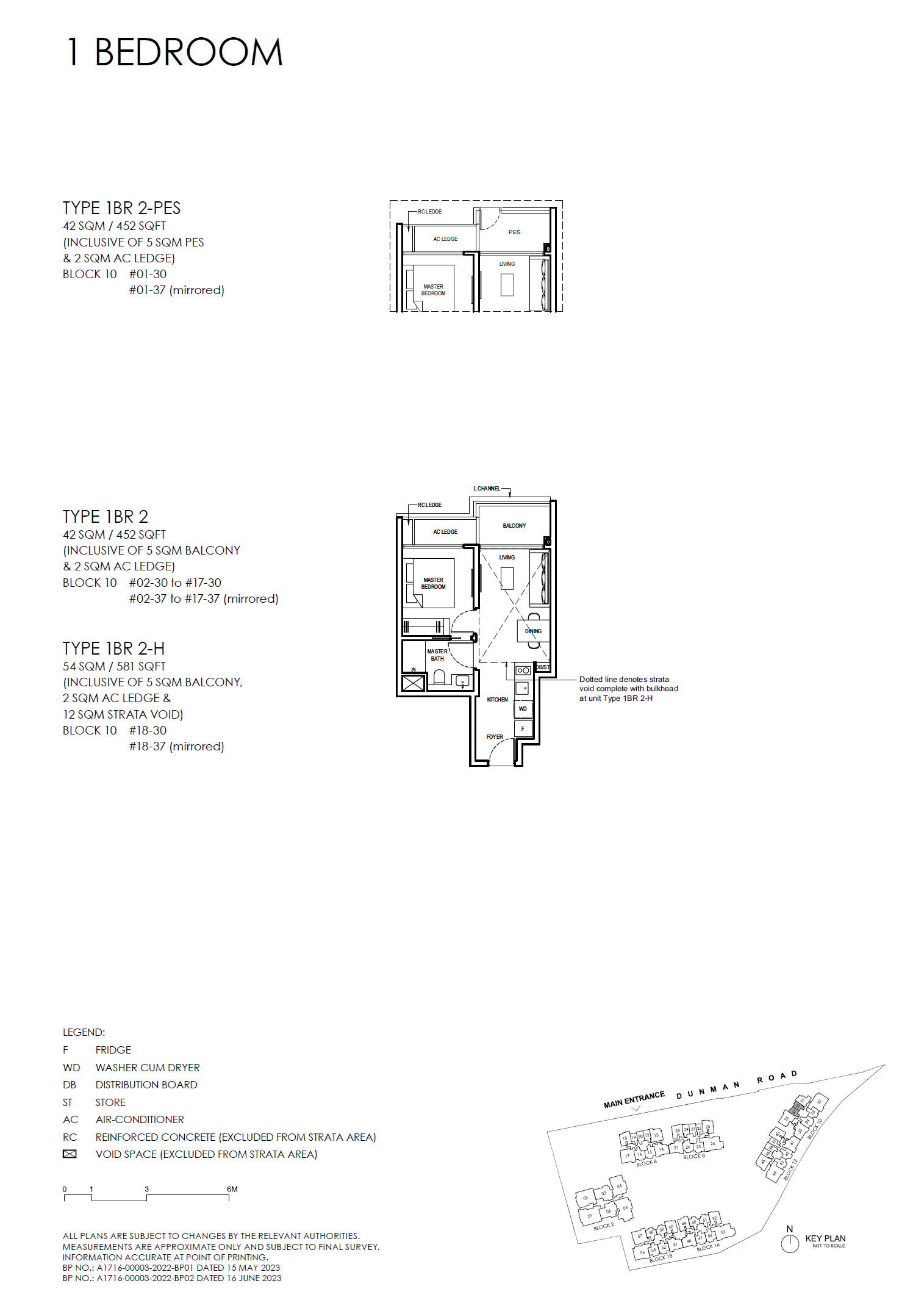 Grand Dunman 名门世家 1BR 2-H 户型图