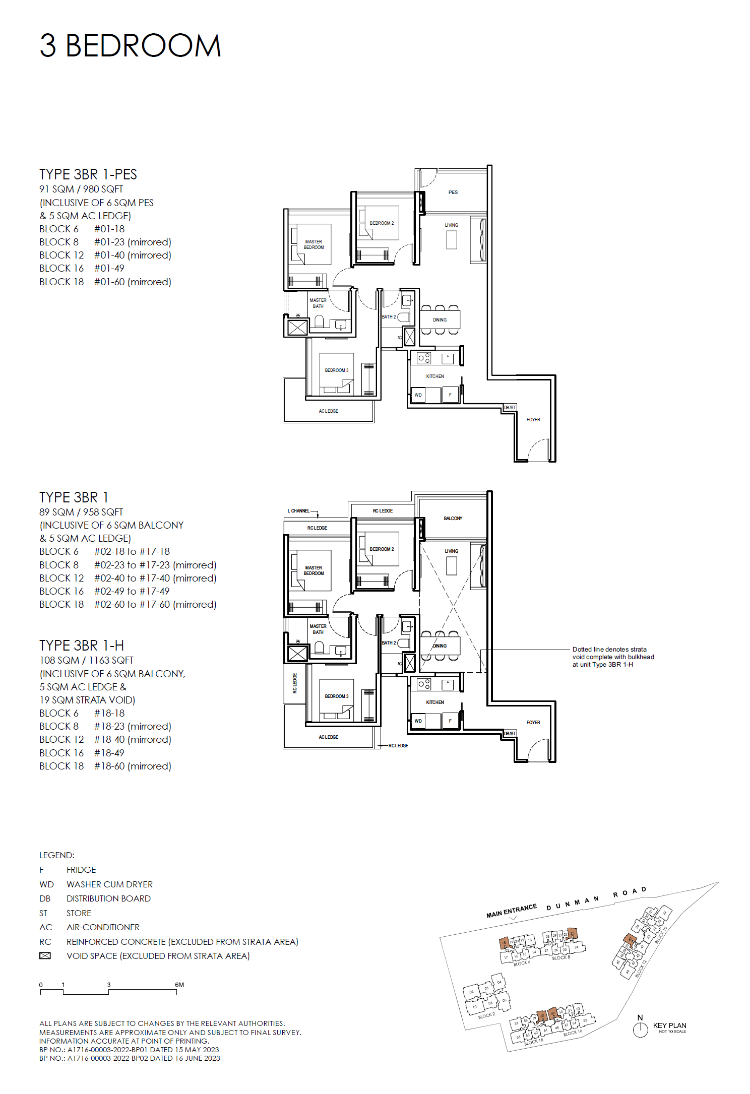 Grand Dunman 名门世家 3BR 1-PES 户型图