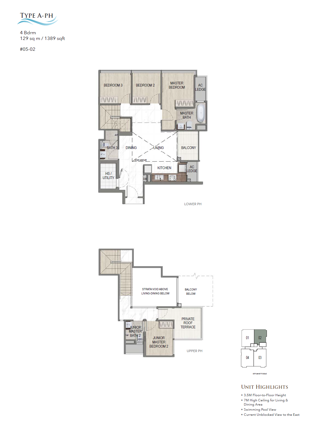 K Suites Type A-PH floor plan