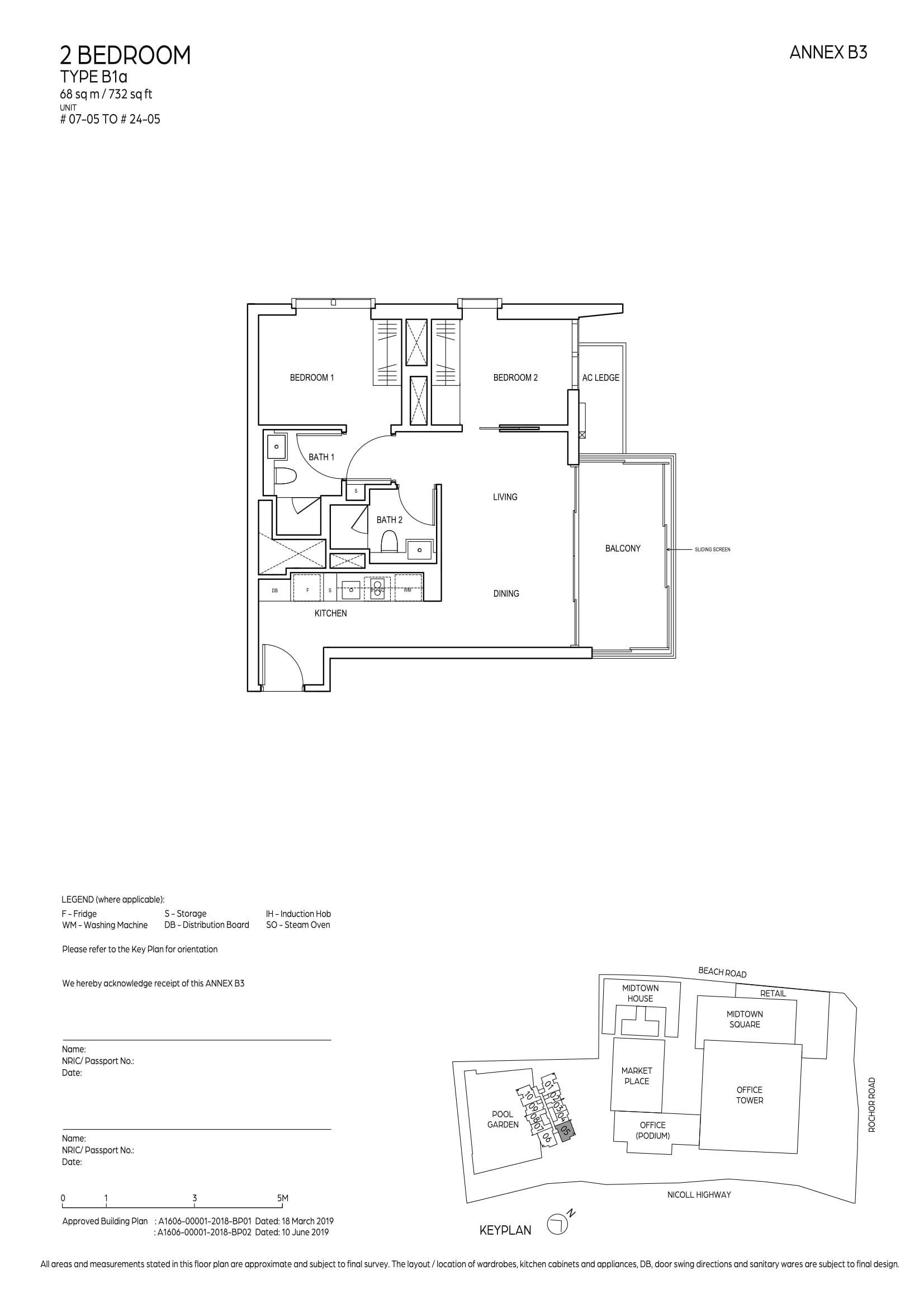 Midtown Bay 滨海名汇 B1a 户型图