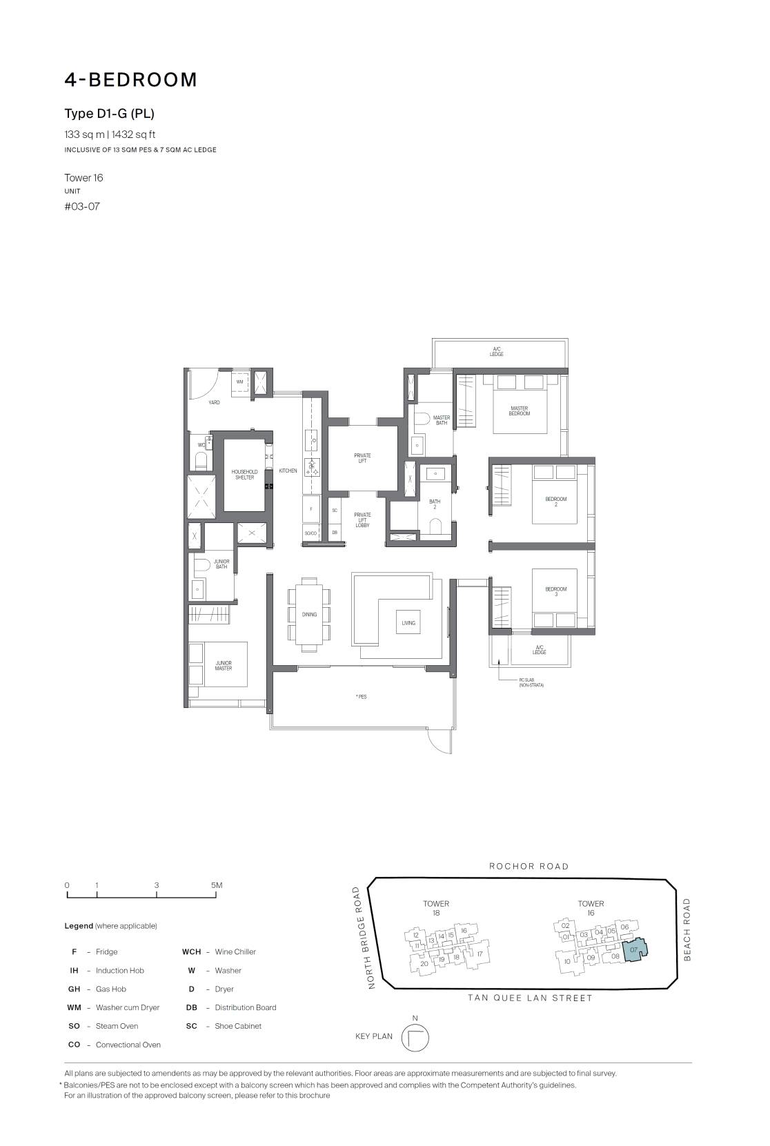 Midtown Modern 名汇庭苑 D1-G (PL) 户型图