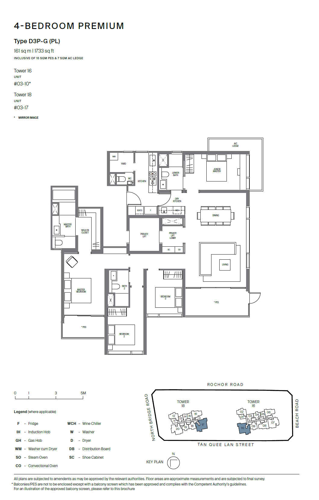 Midtown Modern 名汇庭苑 D3P-G (PL) 户型图