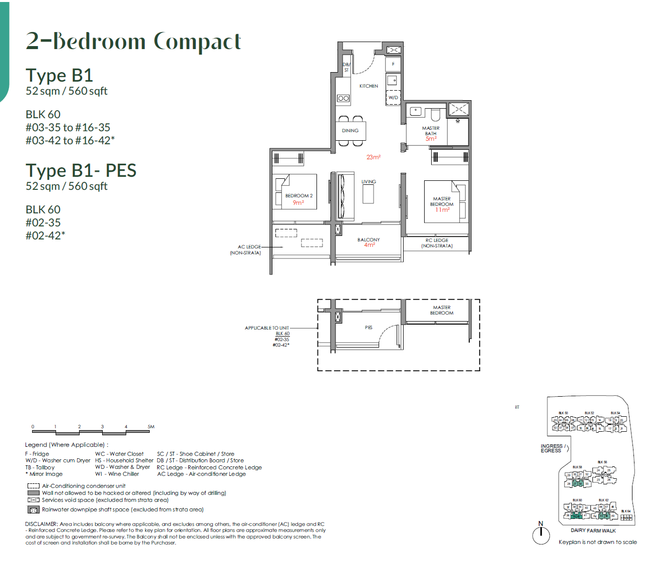 Narra Residences 翠岚轩 B1-PES 户型图