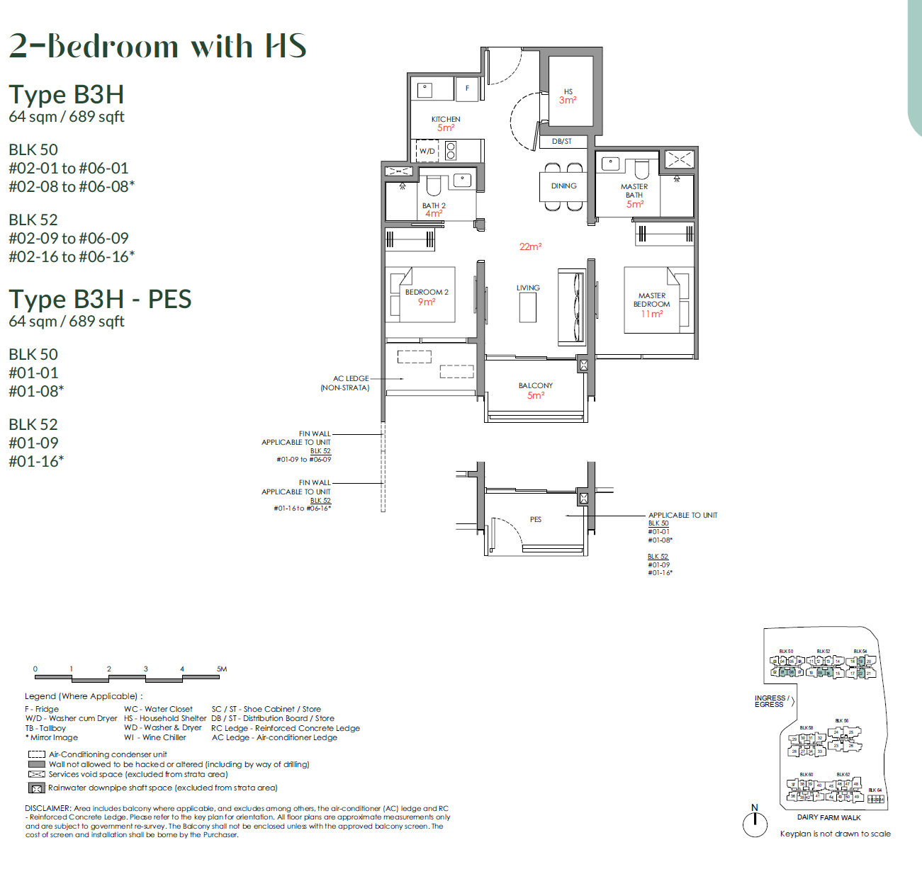 Narra Residences 翠岚轩 B3H-PES 户型图