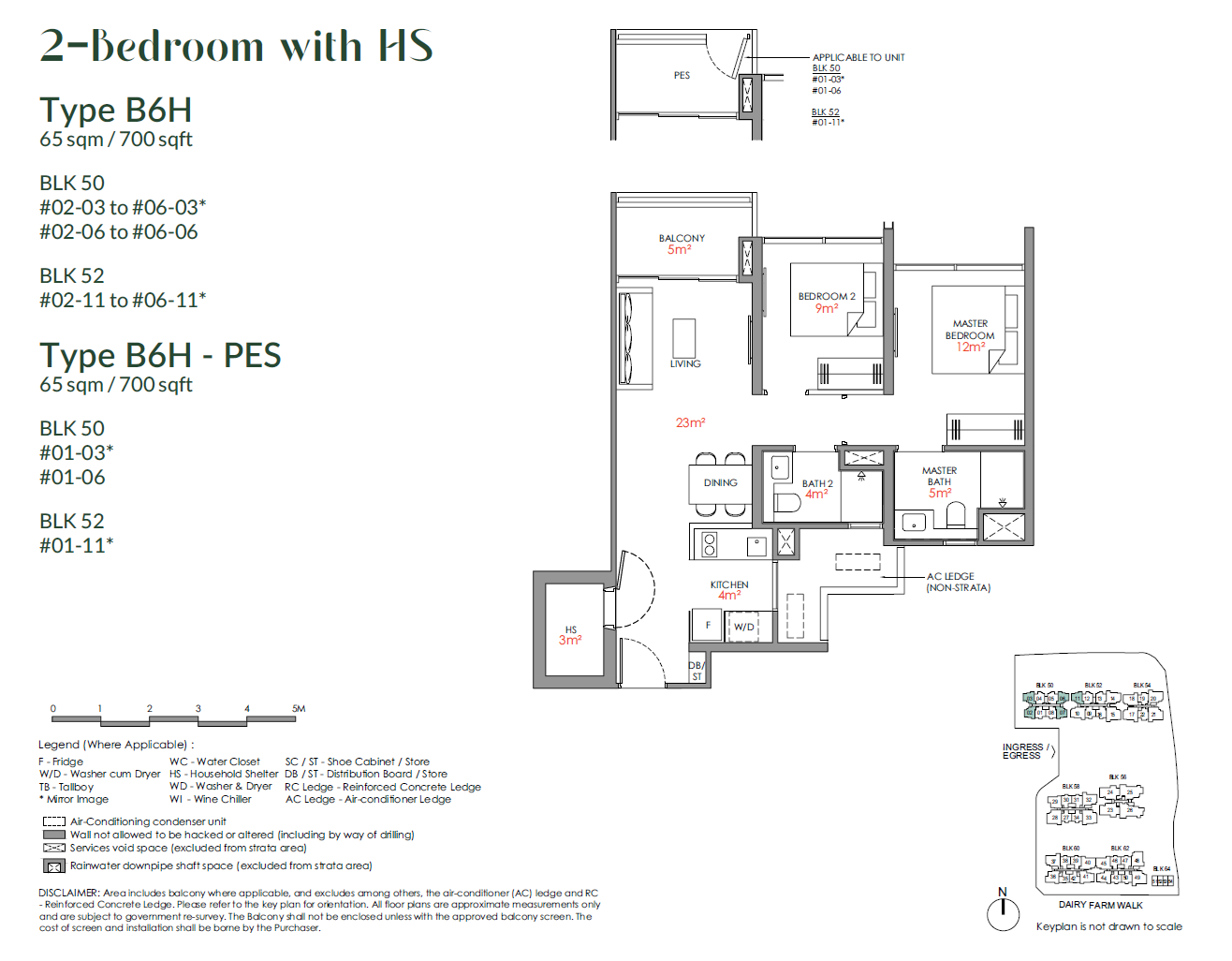 Narra Residences 翠岚轩 B6H-PES 户型图