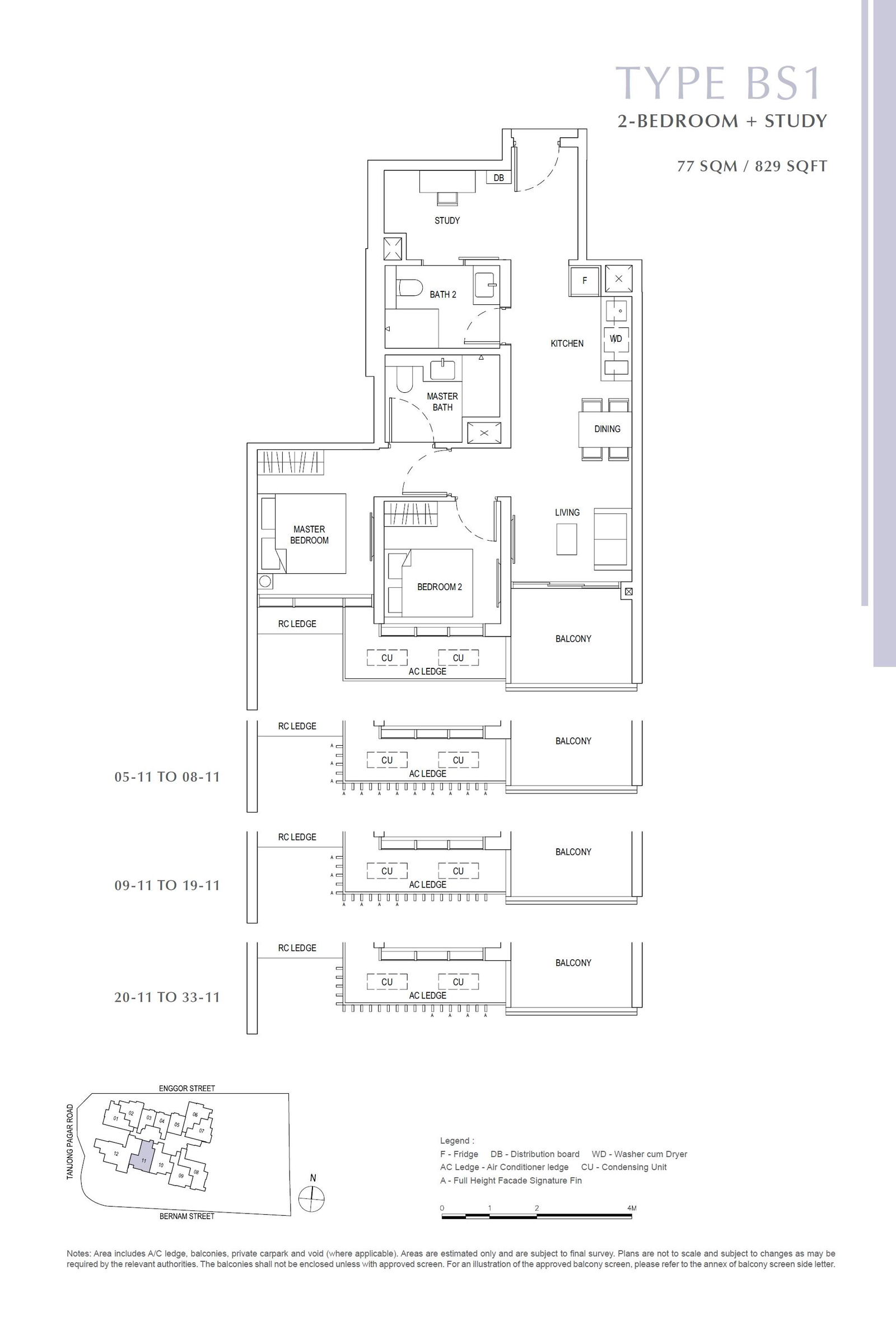 One Bernam 柏南华庭 BS1 户型图