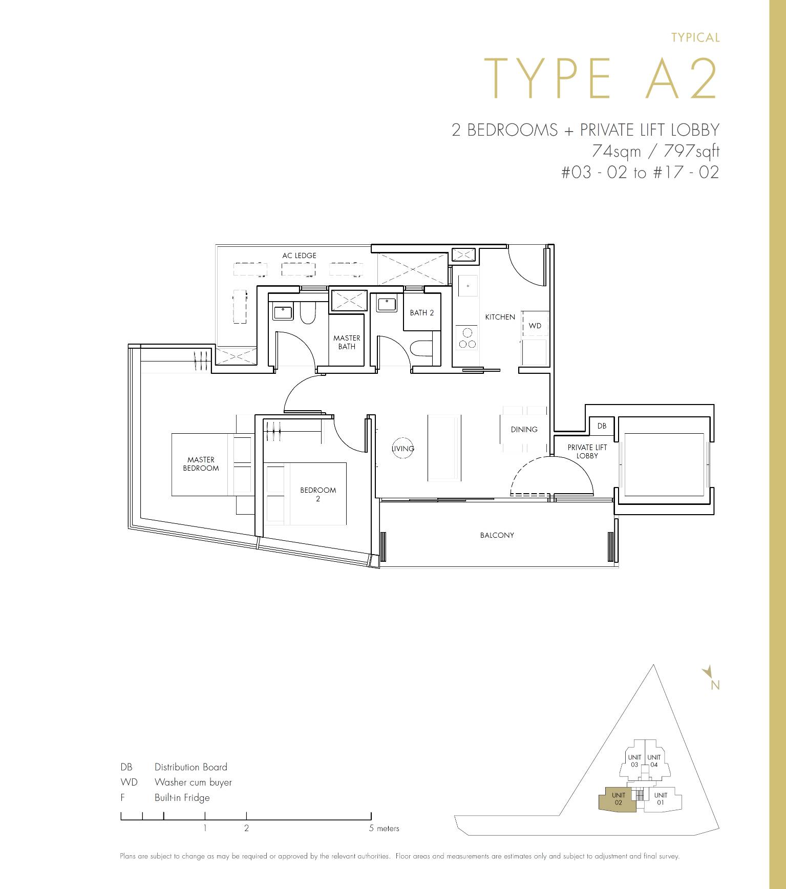 One Draycott A2 floor plan