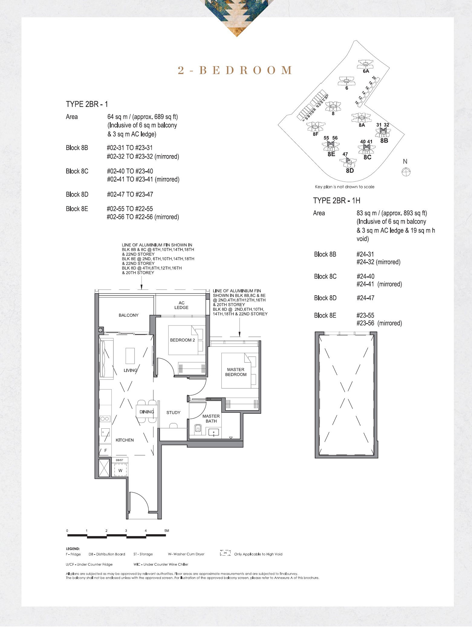 Parc Clematis 锦泰门第 2BR-1 户型图