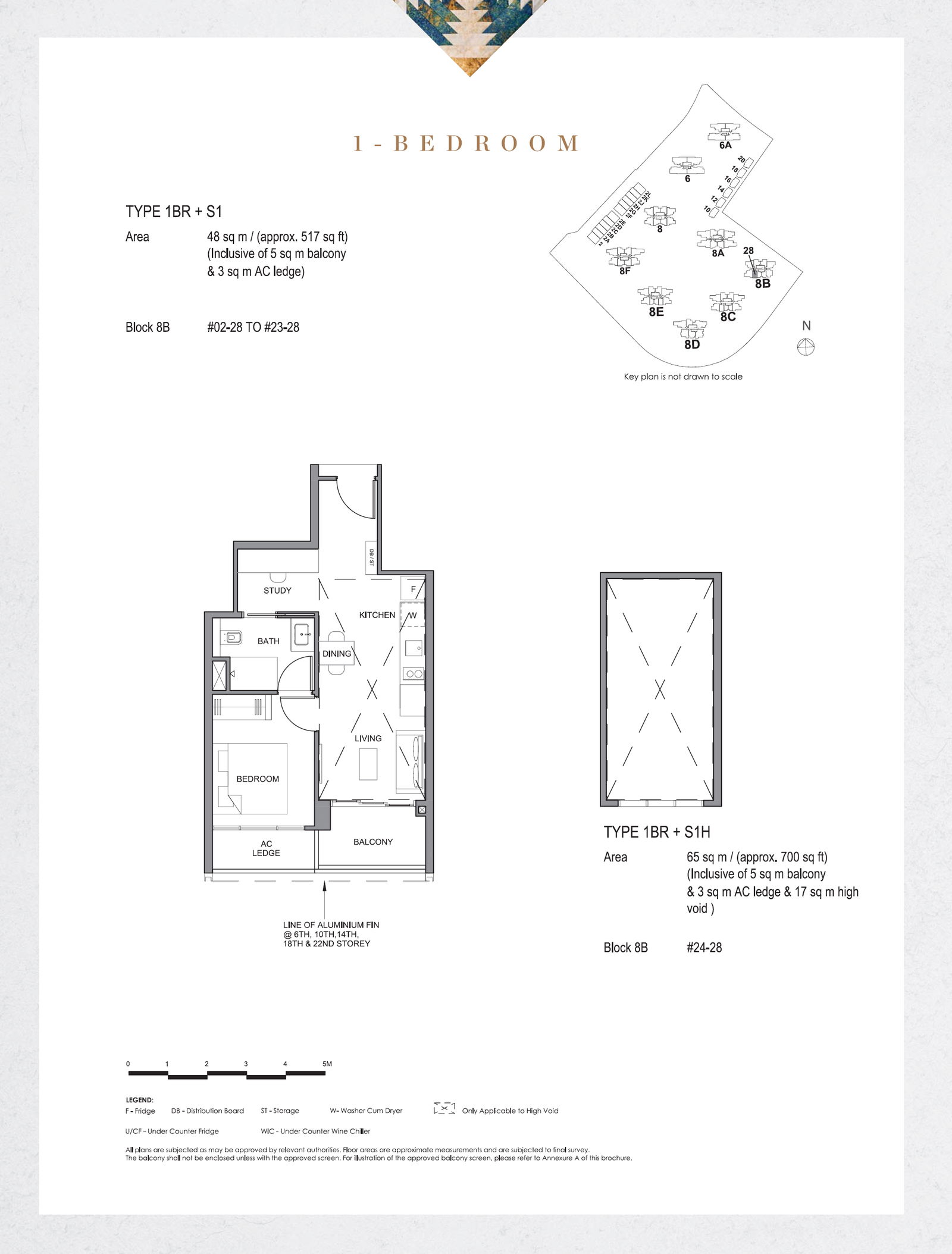 Parc Clematis 锦泰门第 1BR-S1 户型图