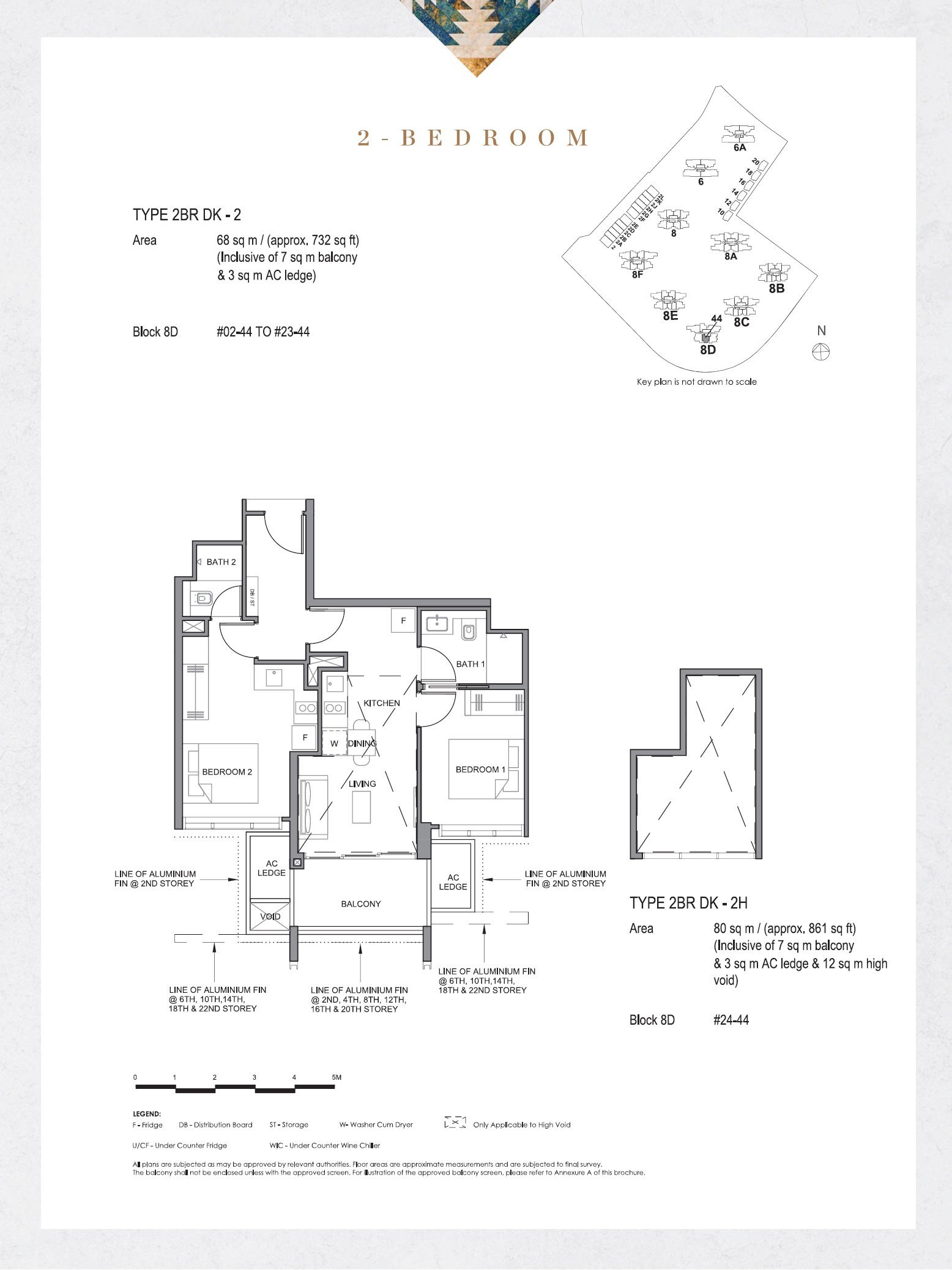 Parc Clematis 锦泰门第 2BR DK-2H 户型图