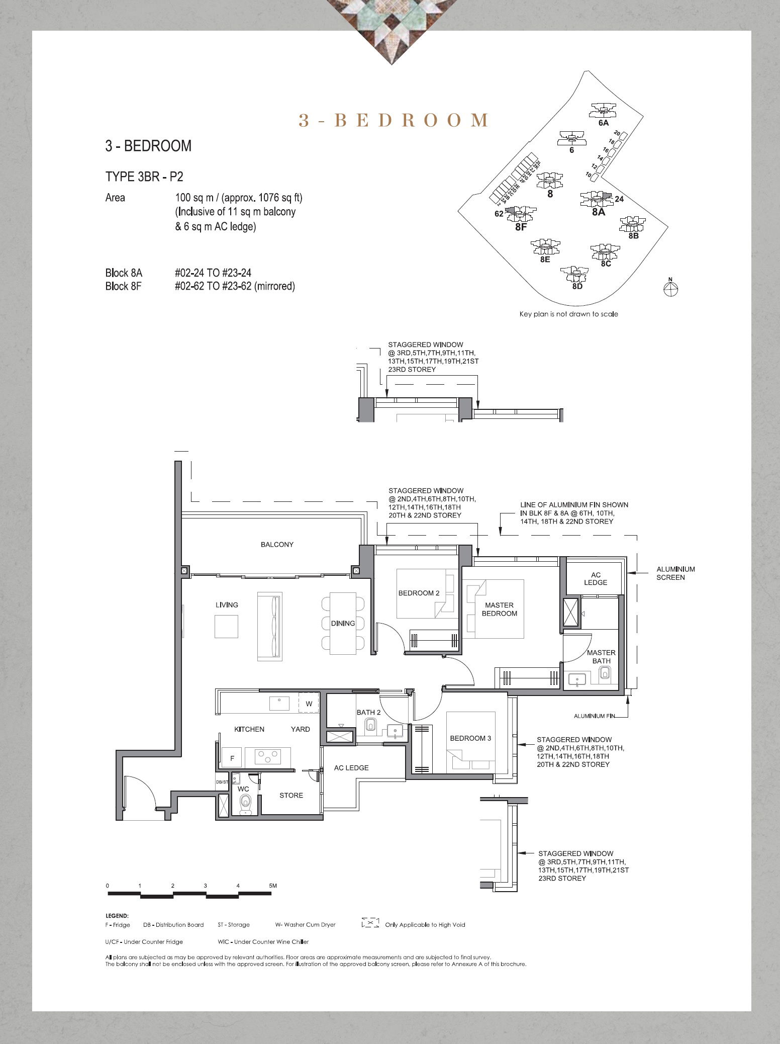 Parc Clematis 锦泰门第 3BR P-2 户型图