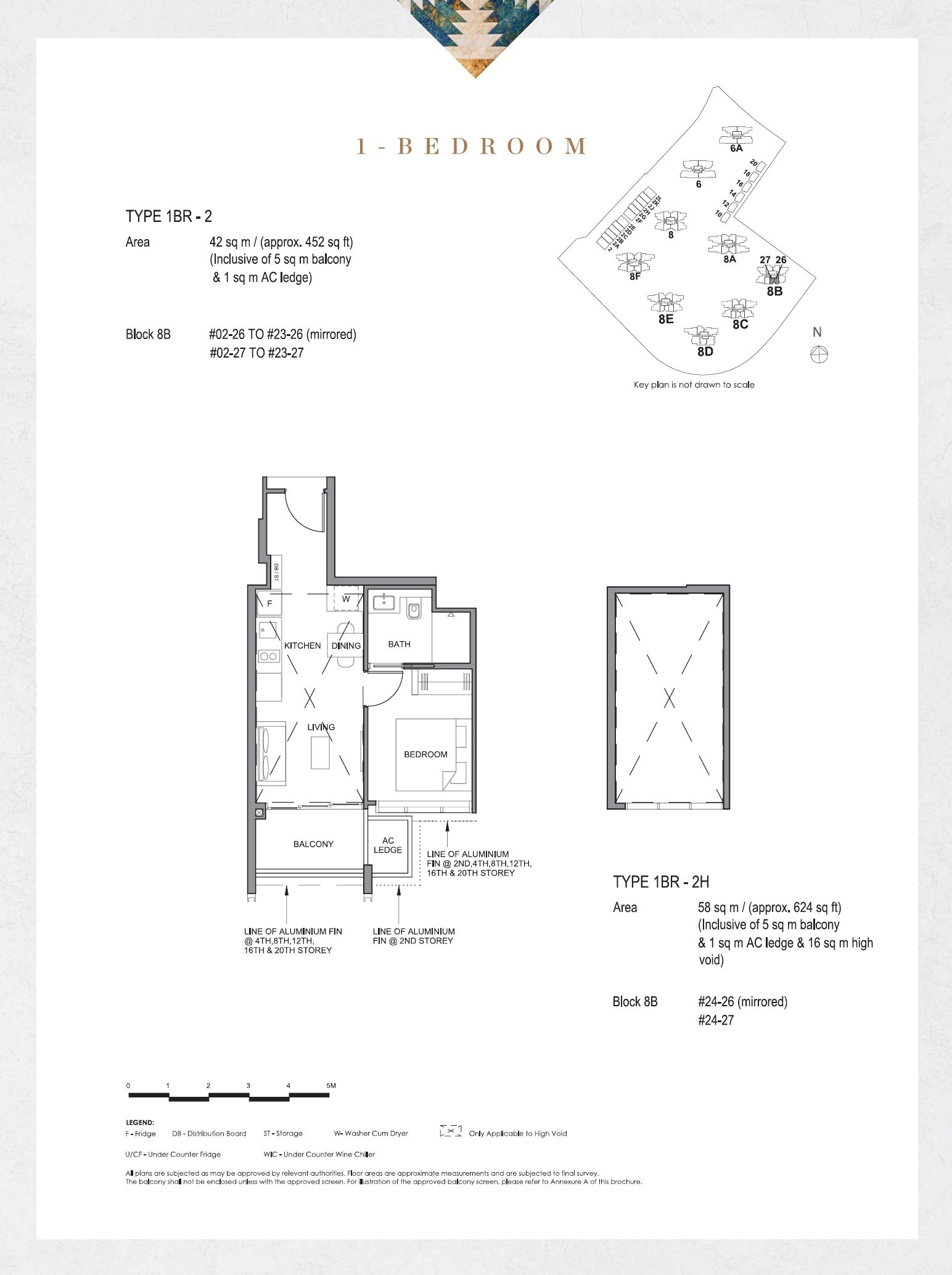 Parc Clematis 锦泰门第 1BR-2H 户型图