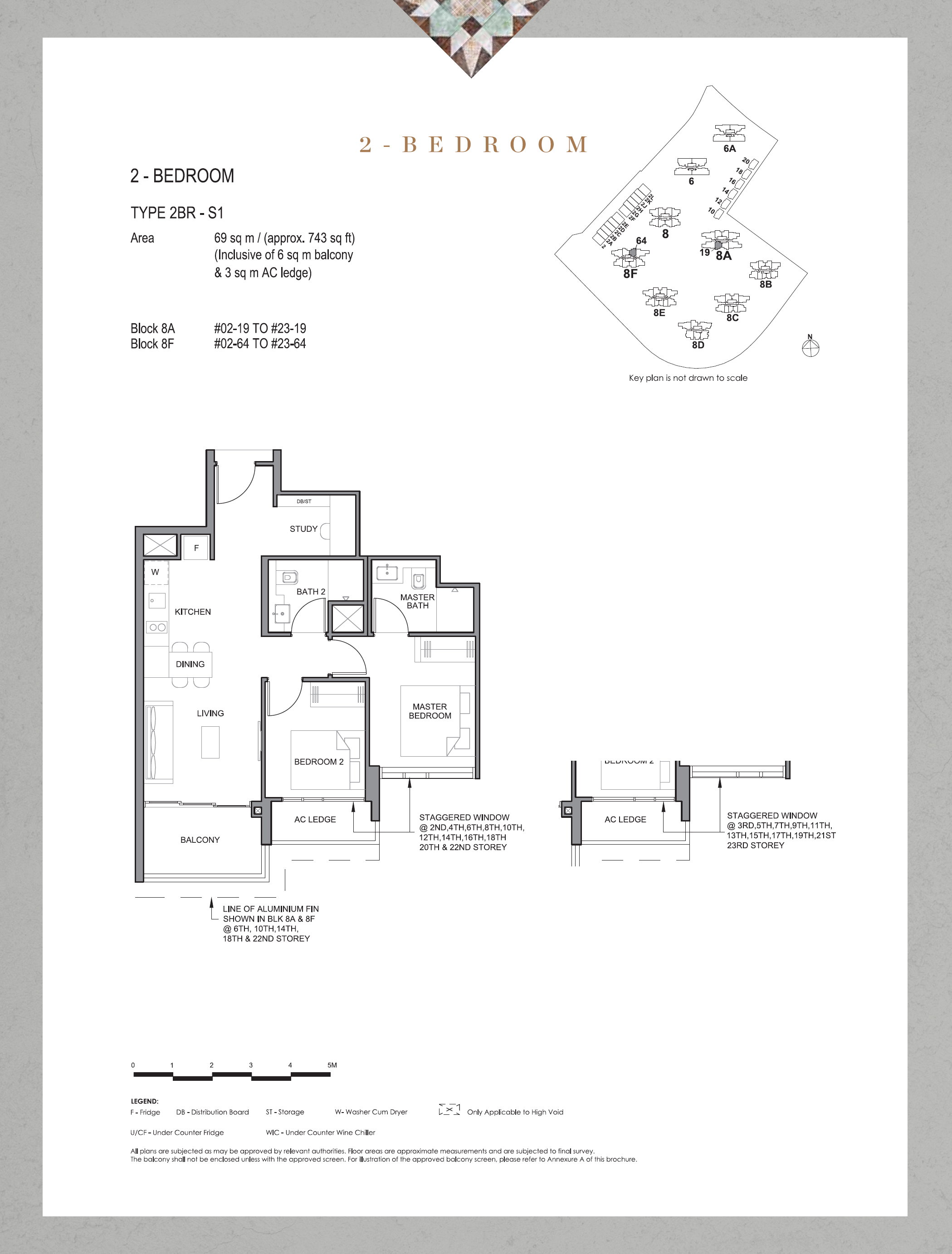 Parc Clematis 锦泰门第 2BR-S1 户型图