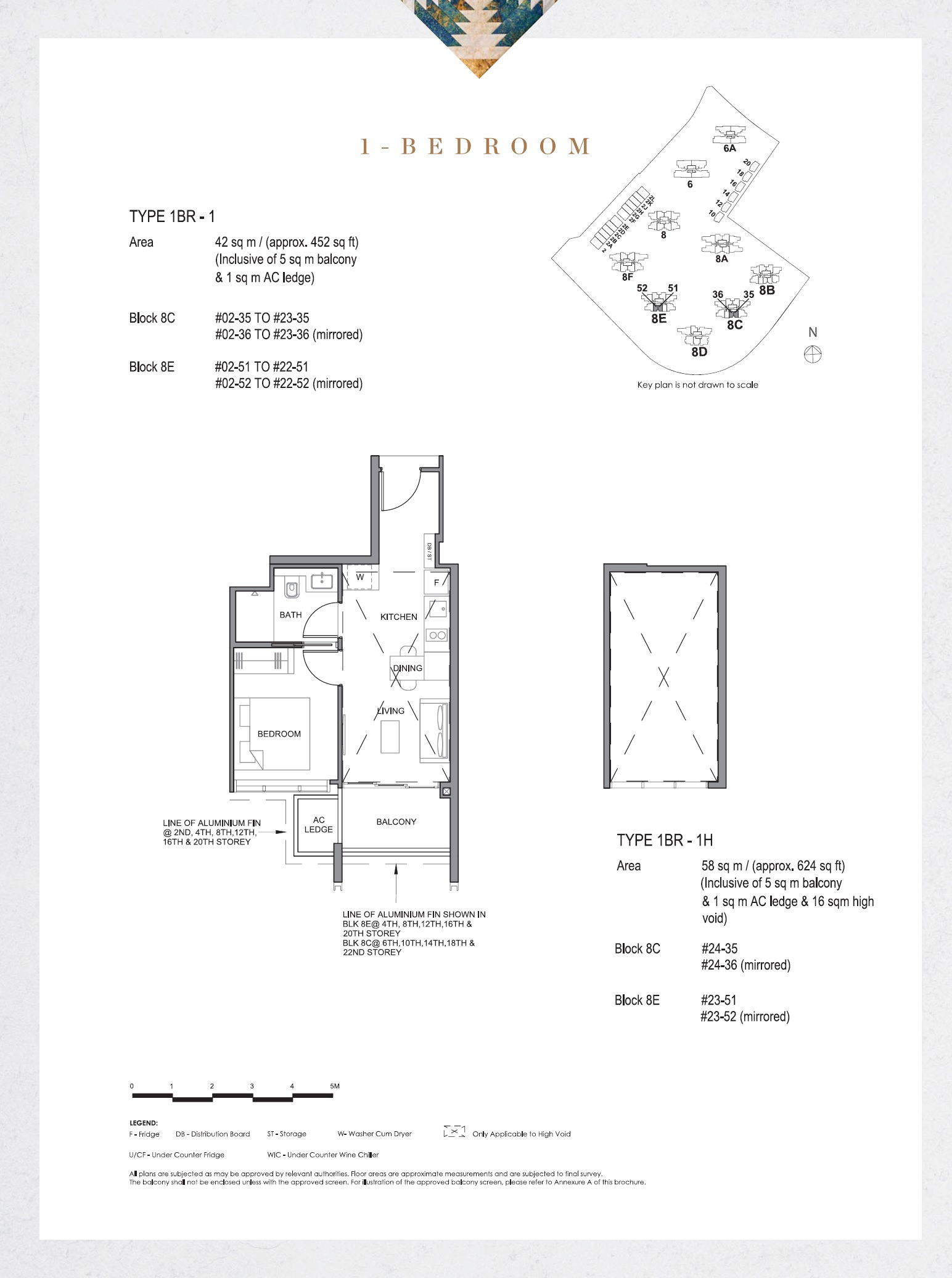 Parc Clematis 锦泰门第 1BR-1 户型图