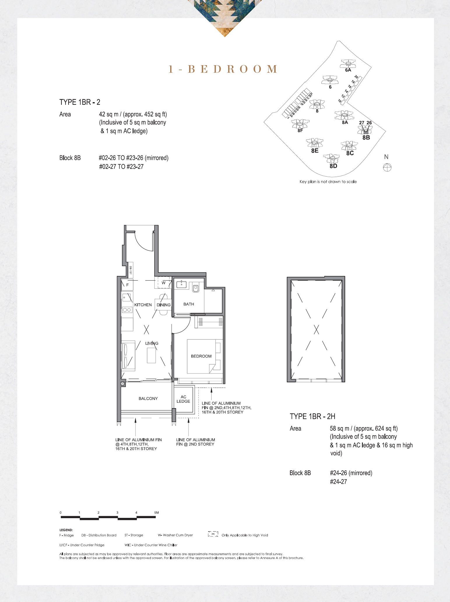 Parc Clematis 锦泰门第 1BR-2 户型图