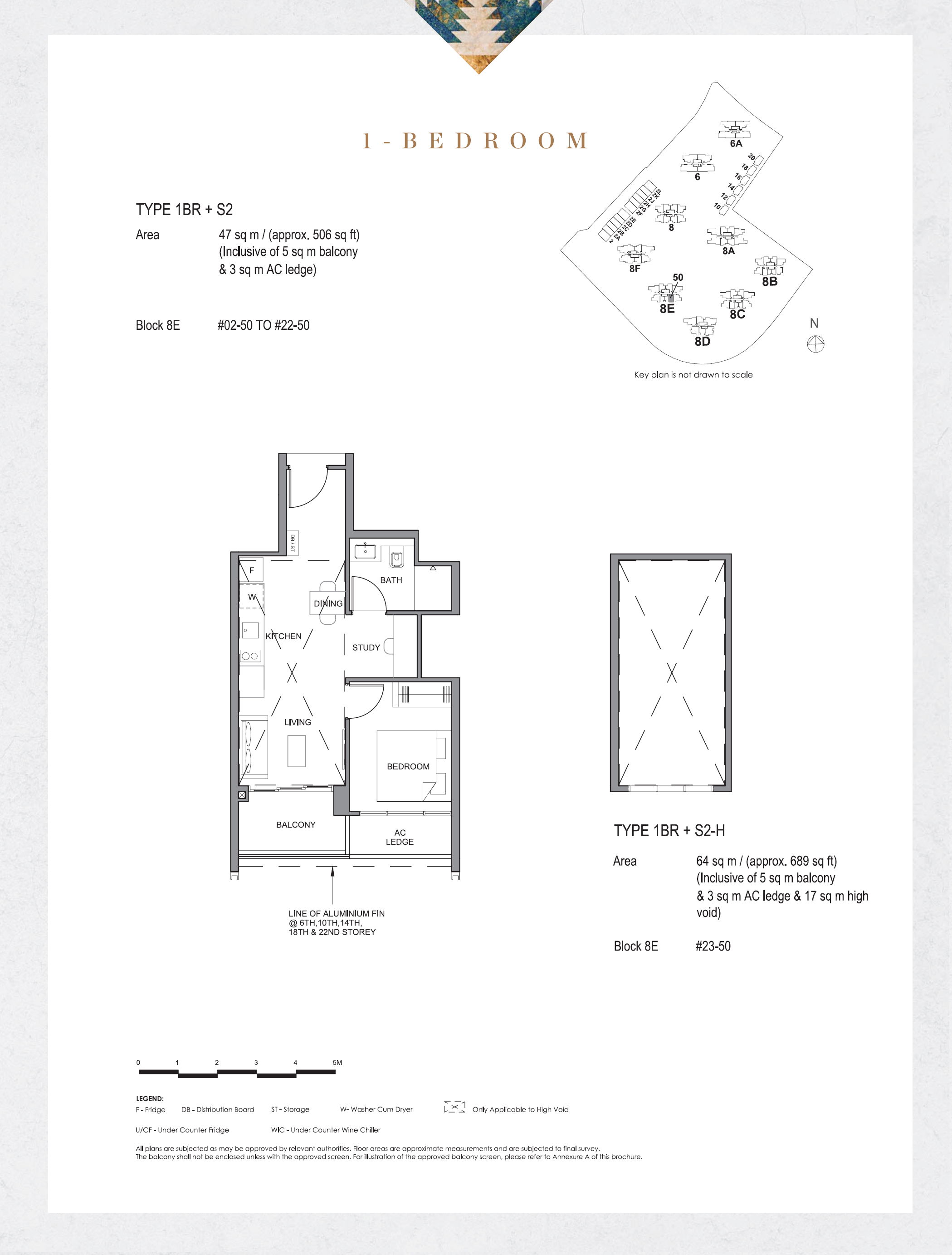 Parc Clematis 锦泰门第 1BR-S2 户型图
