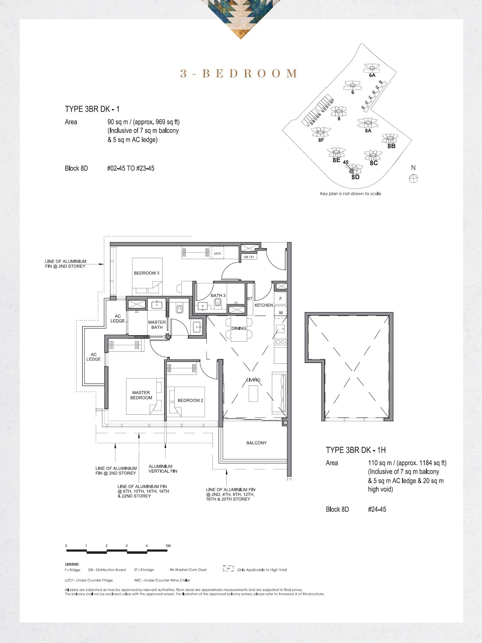 Parc Clematis 锦泰门第 3BR DK-1H 户型图