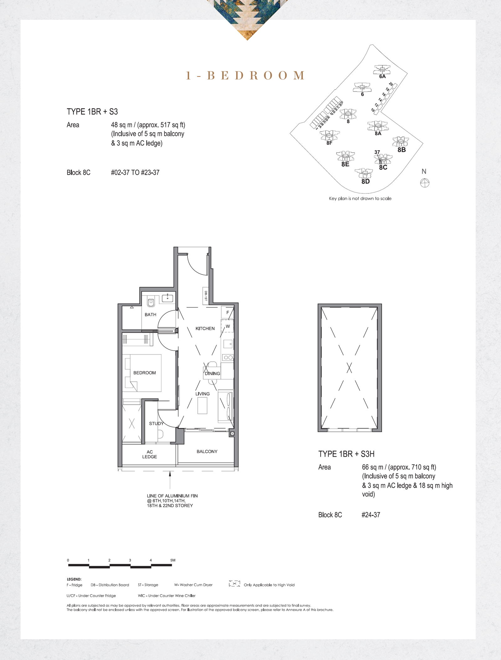 Parc Clematis 锦泰门第 1BR-S3H 户型图