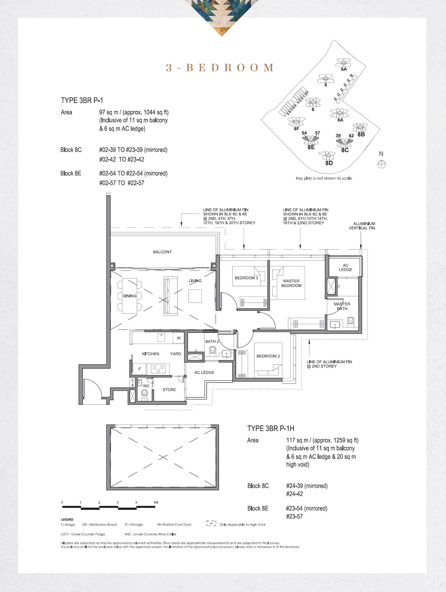 Parc Clematis 锦泰门第 3BR P-1H 户型图