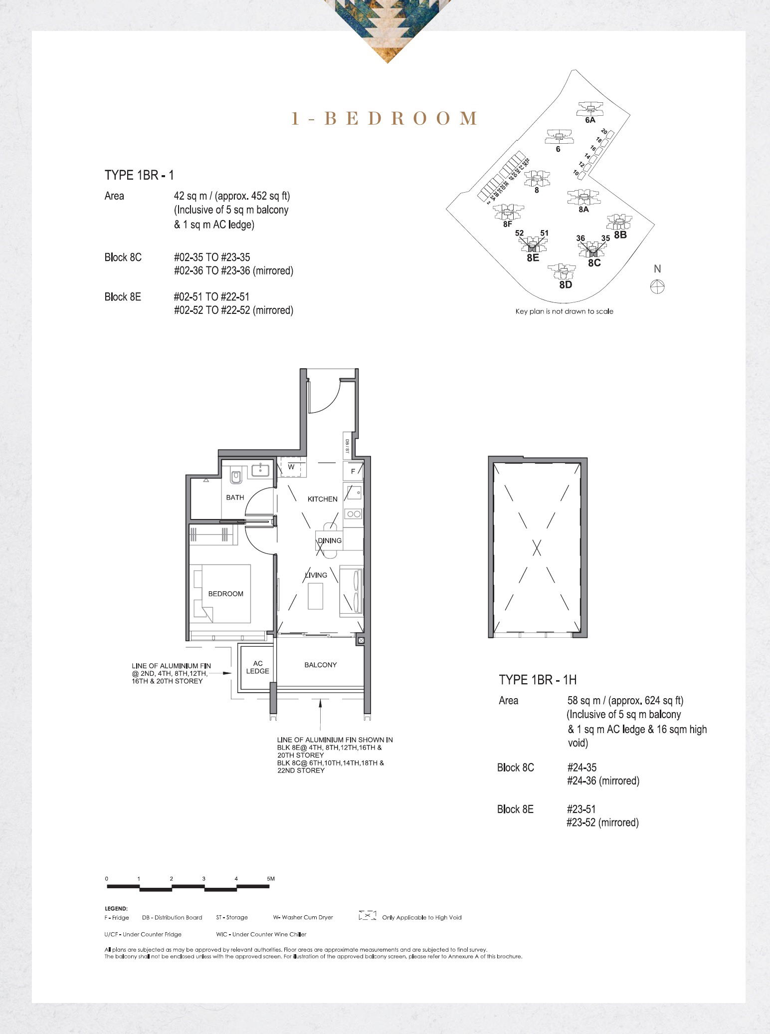 Parc Clematis 锦泰门第 1BR-1H 户型图