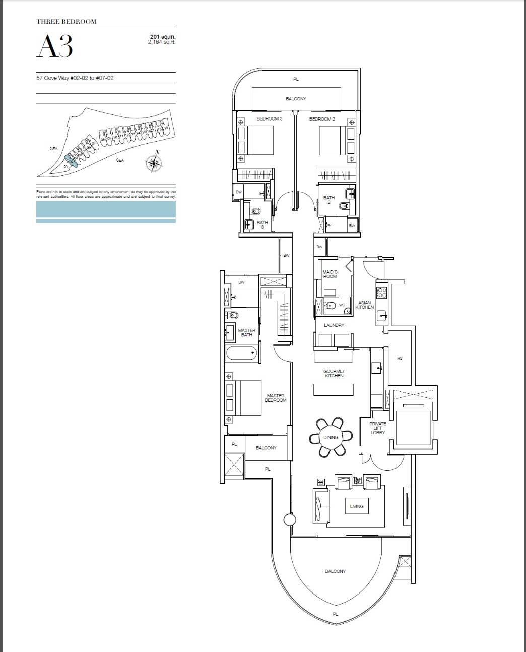 Seascape A3 floor plan