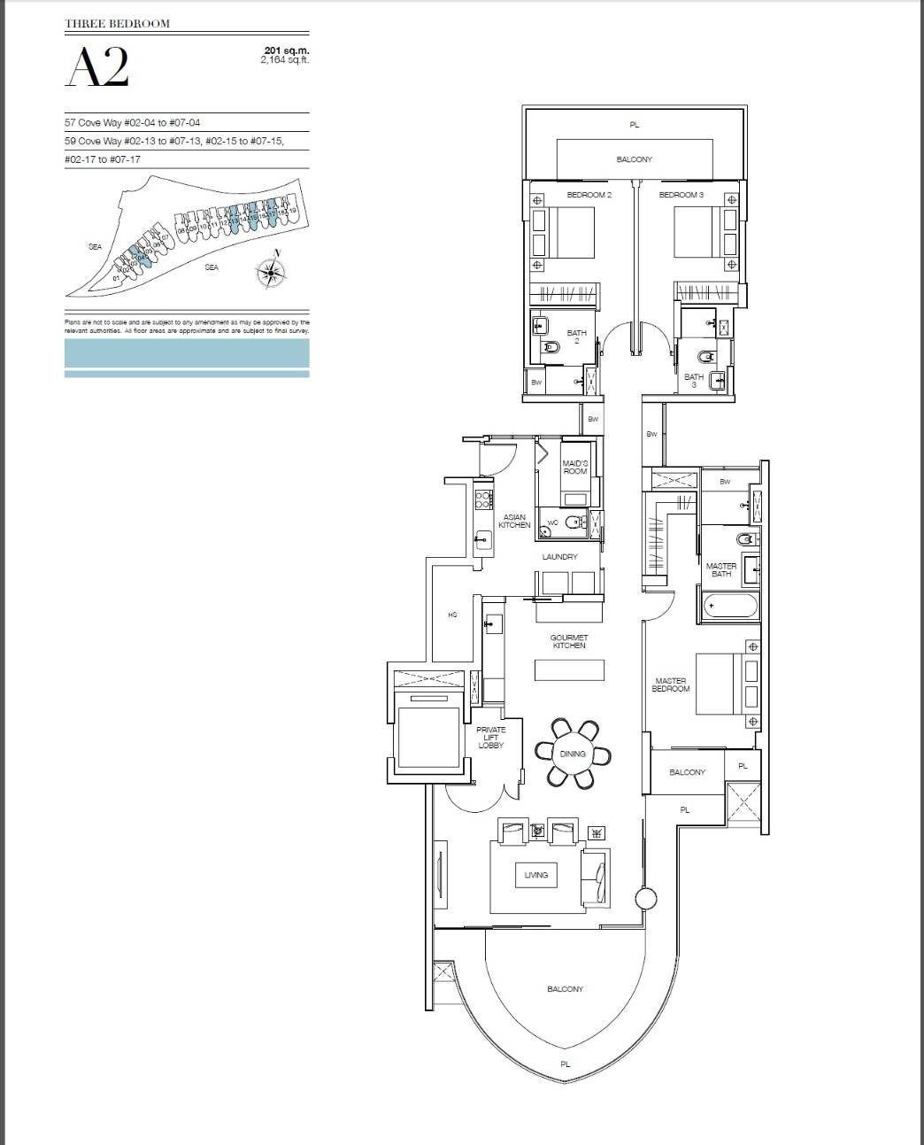 Seascape A2 floor plan