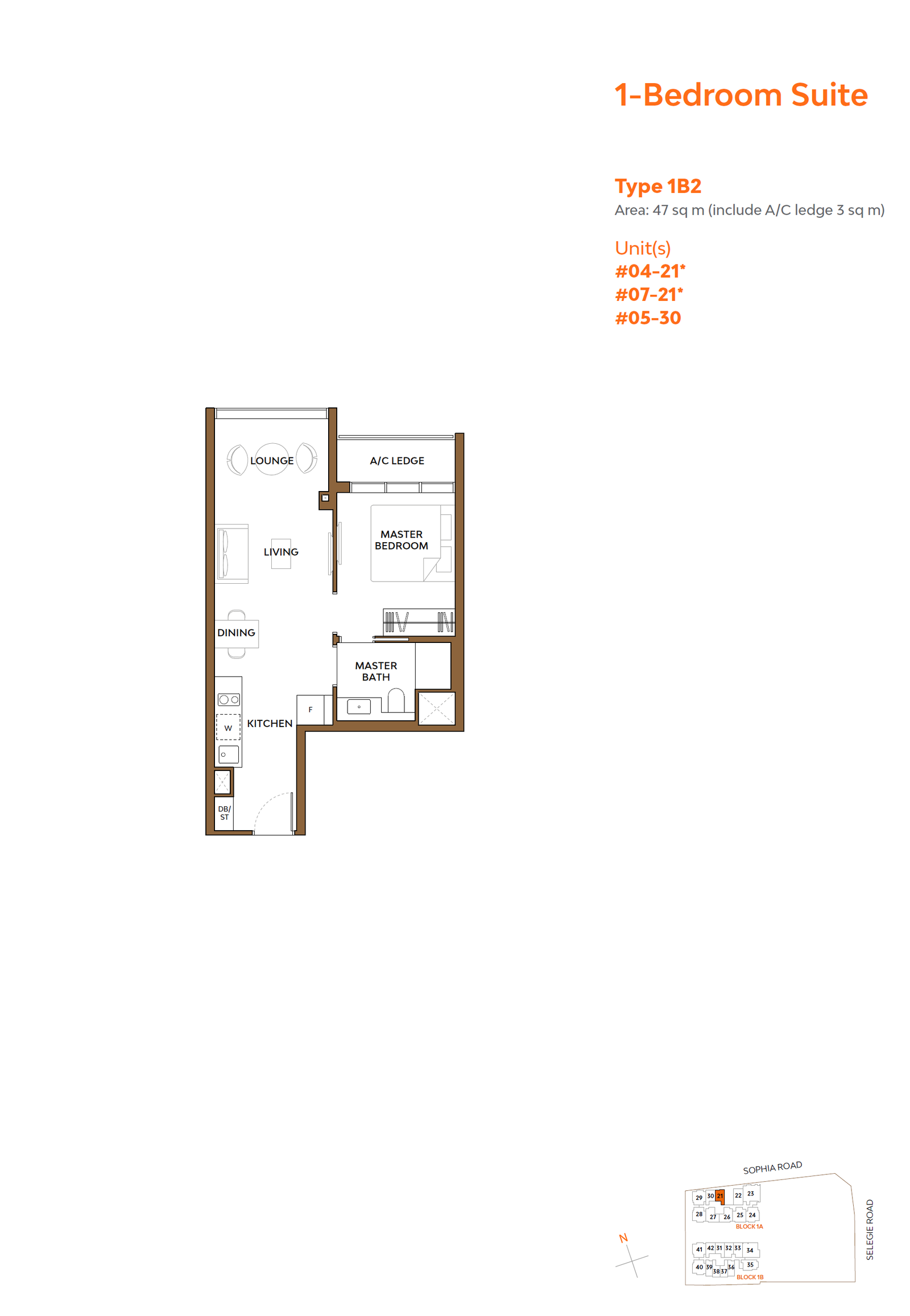 The Collective at One Sophia 1B2 floor plan