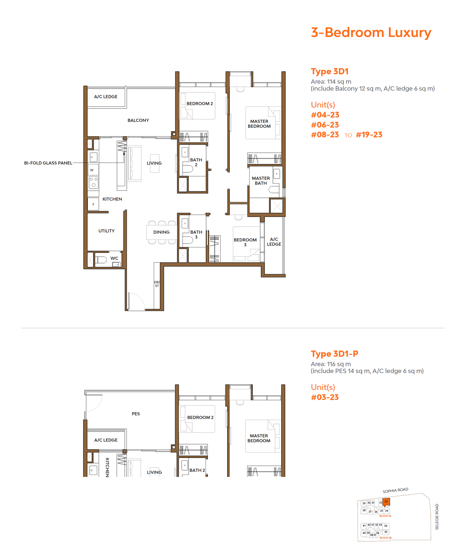 The Collective at One Sophia 3D1 户型图
